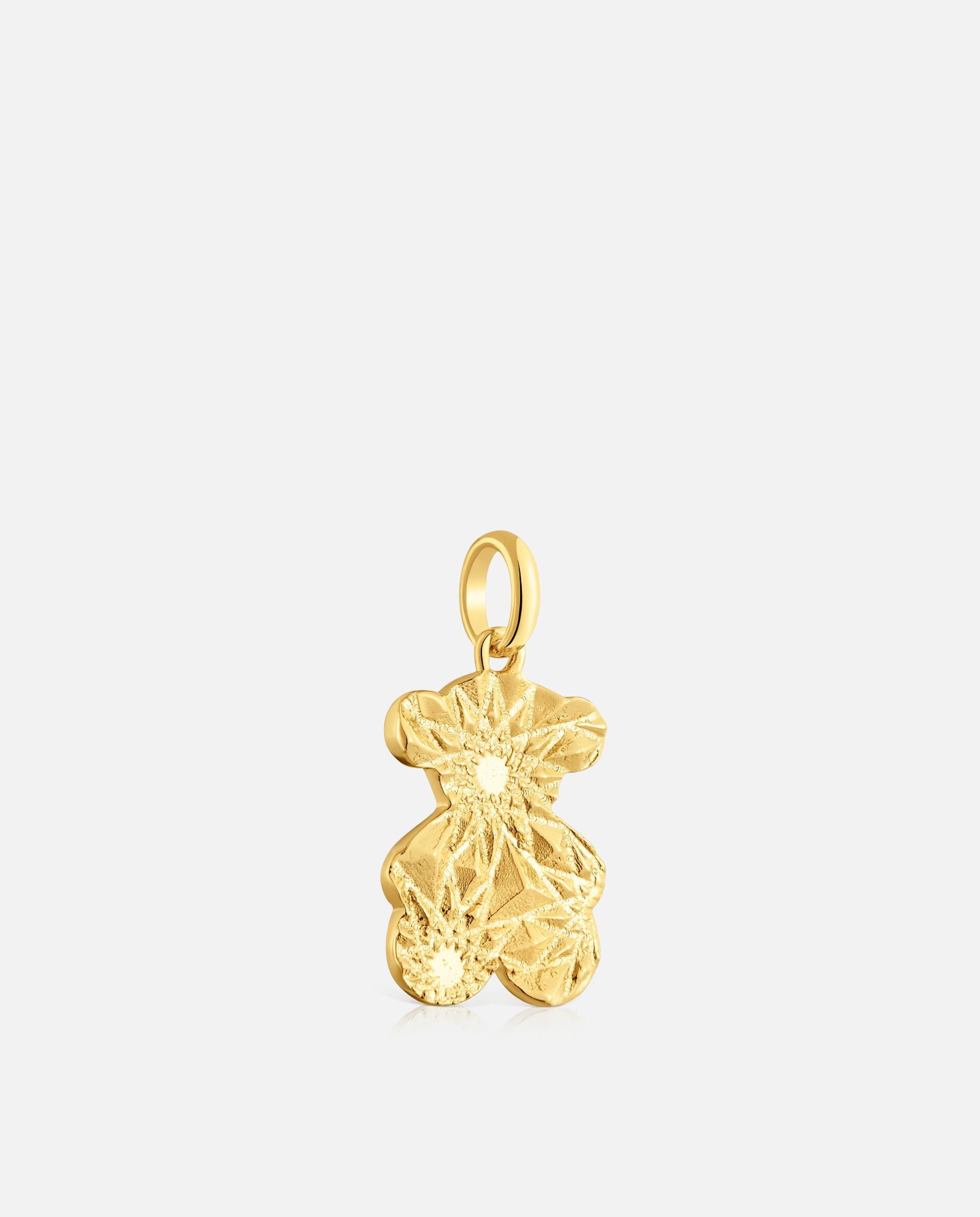 Pendente Sweet Dolls Urso Mecanizado Banhado em Ouro 18 Kt Sobre Prata Dourado-2