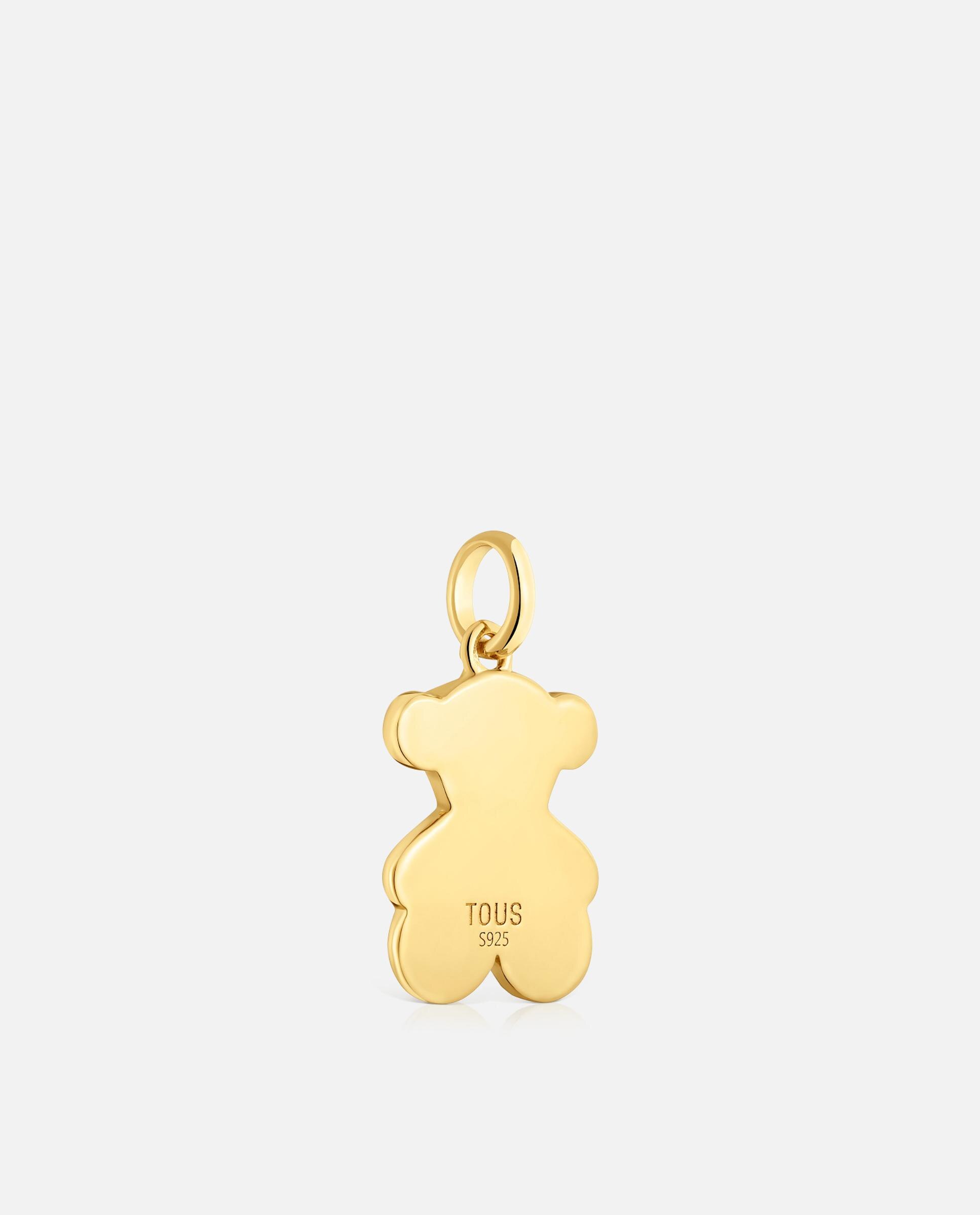 Pendente Sweet Dolls Urso Mecanizado Banhado em Ouro 18 Kt Sobre Prata Dourado-3