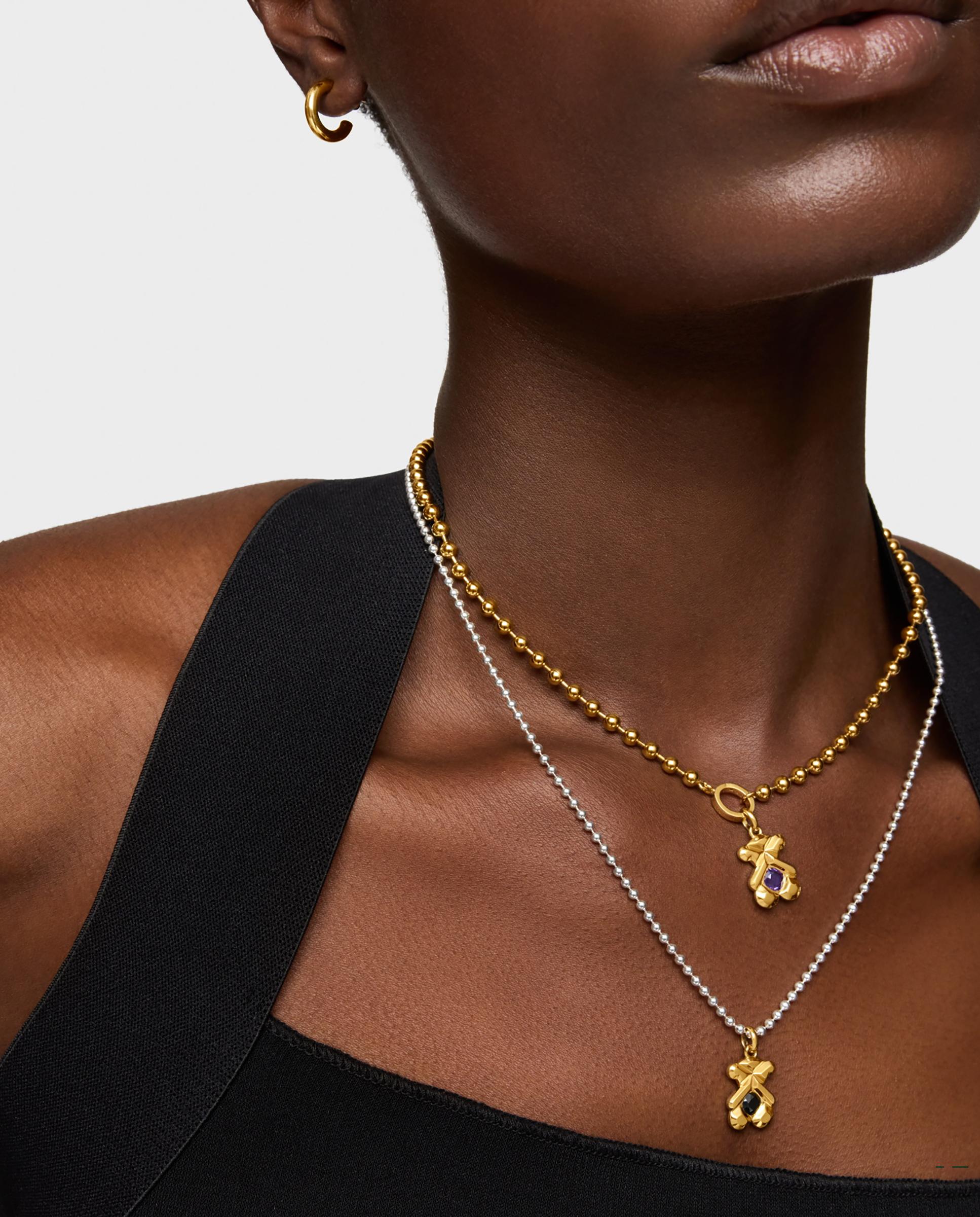 Pendente Sweet 40s Banhado em Ouro 18 Kt Sobre Prata e Ametista Roxo-5