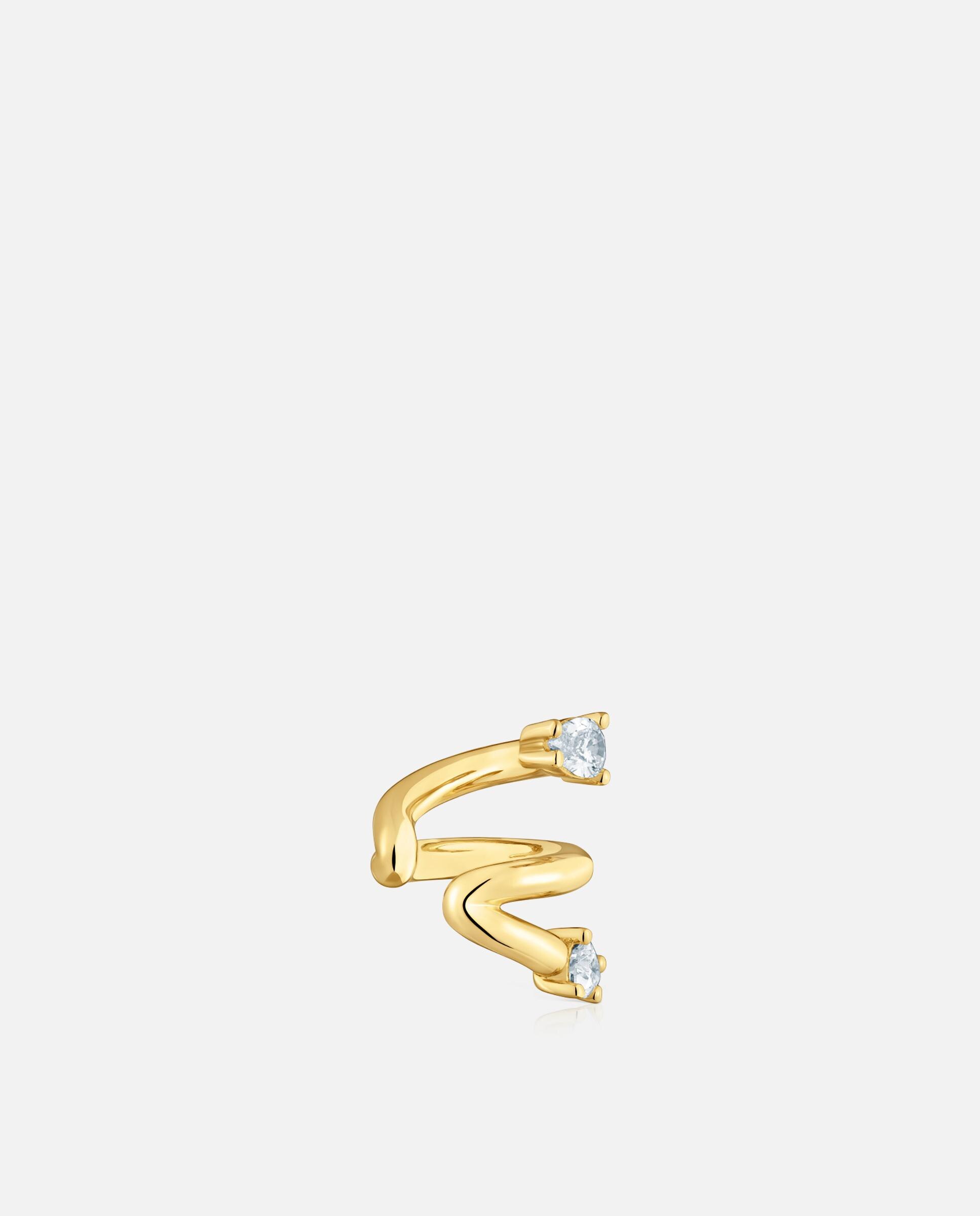 Piercing Banhado em Ouro 18 Kt Sobre Prata e Diamantes Criados em Laboratório Lio Lgd Branco-2