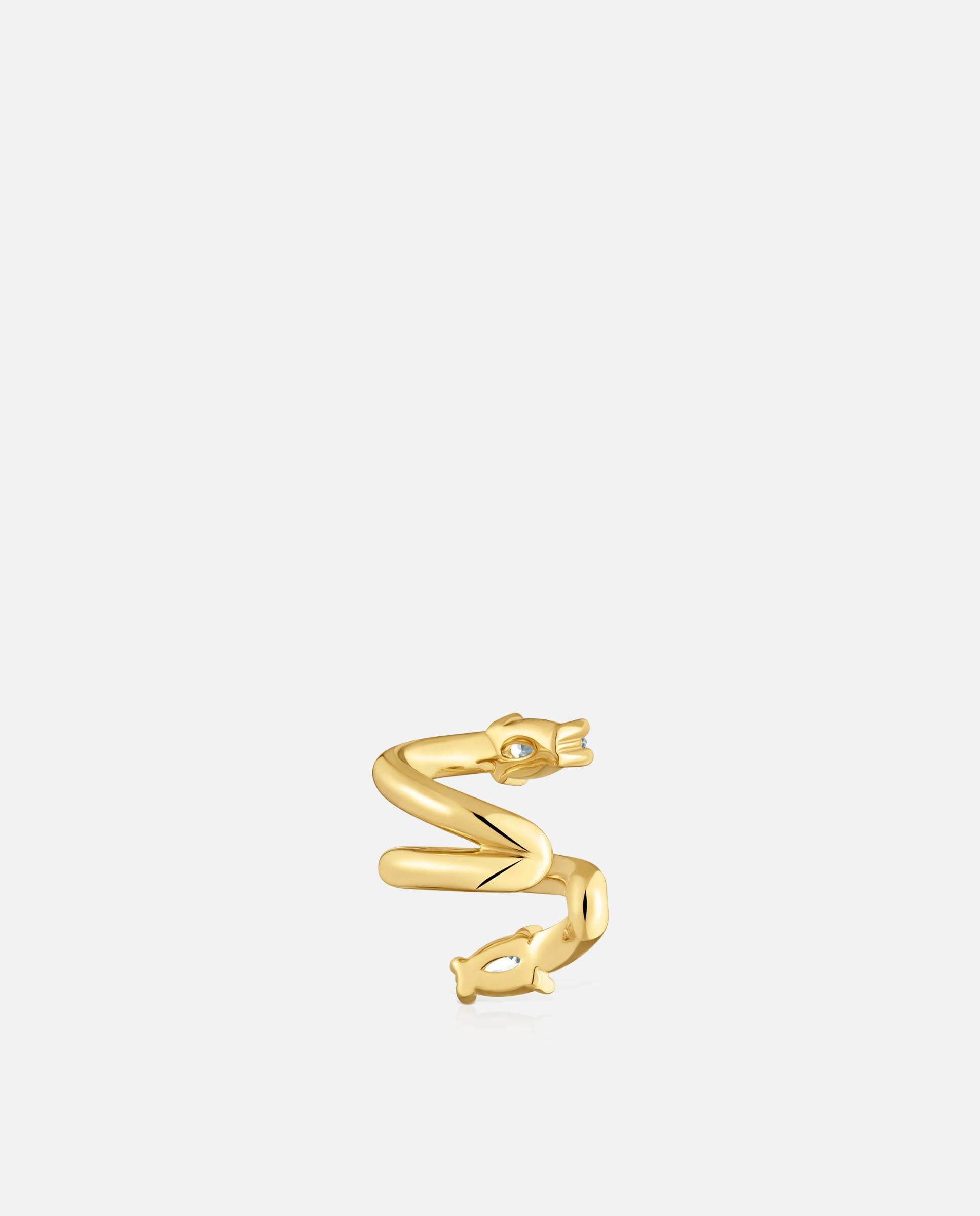Piercing Banhado em Ouro 18 Kt Sobre Prata e Diamantes Criados em Laboratório Lio Lgd Branco-3
