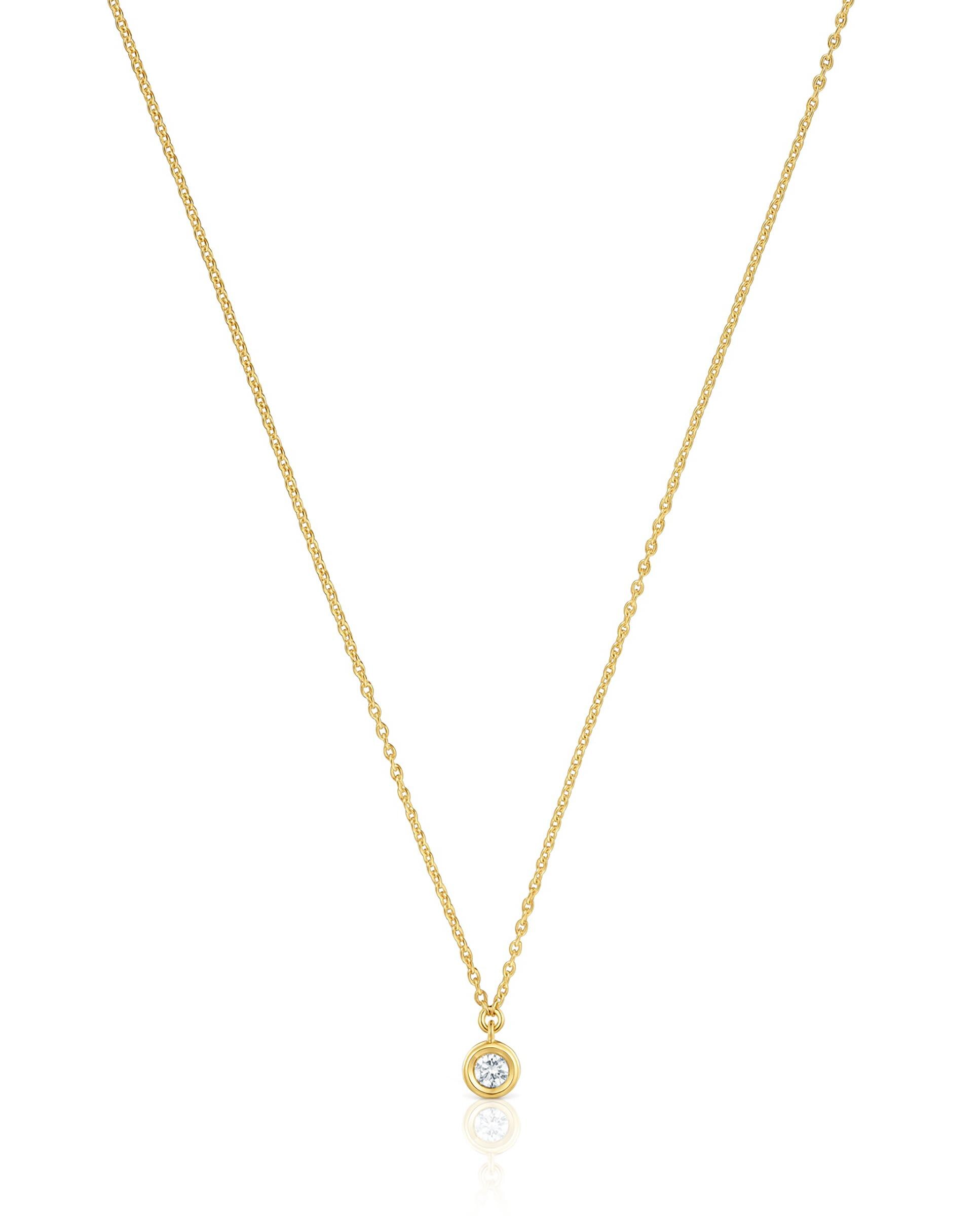 Colar Line Curto Banhado em 18 Kt Sobre Prata e Diamante Criado em Laboratório Branco-4