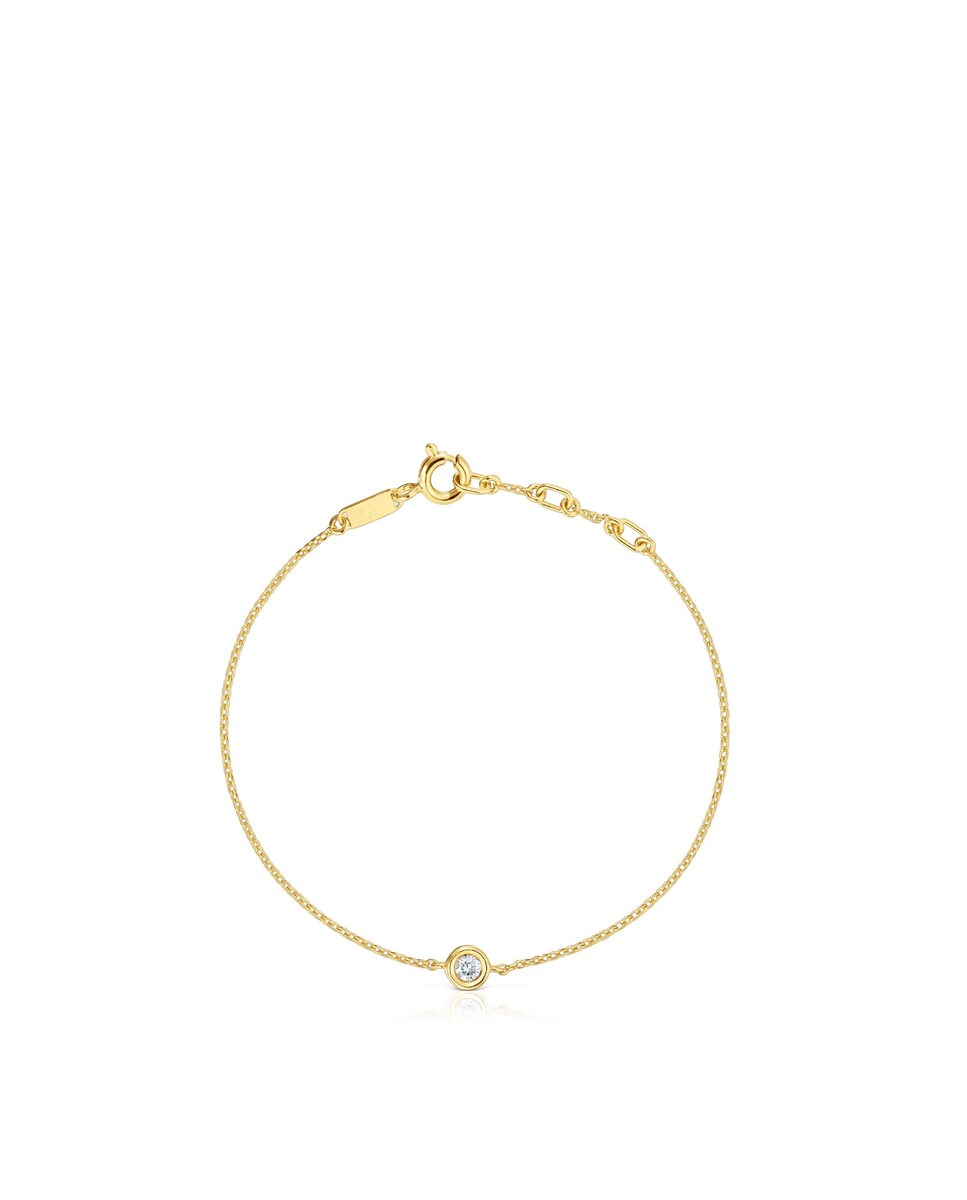 Pulseira Line Corrente Banhada em 18 Kt Sobre Prata e Diamante Criado em Laboratório Branco-2