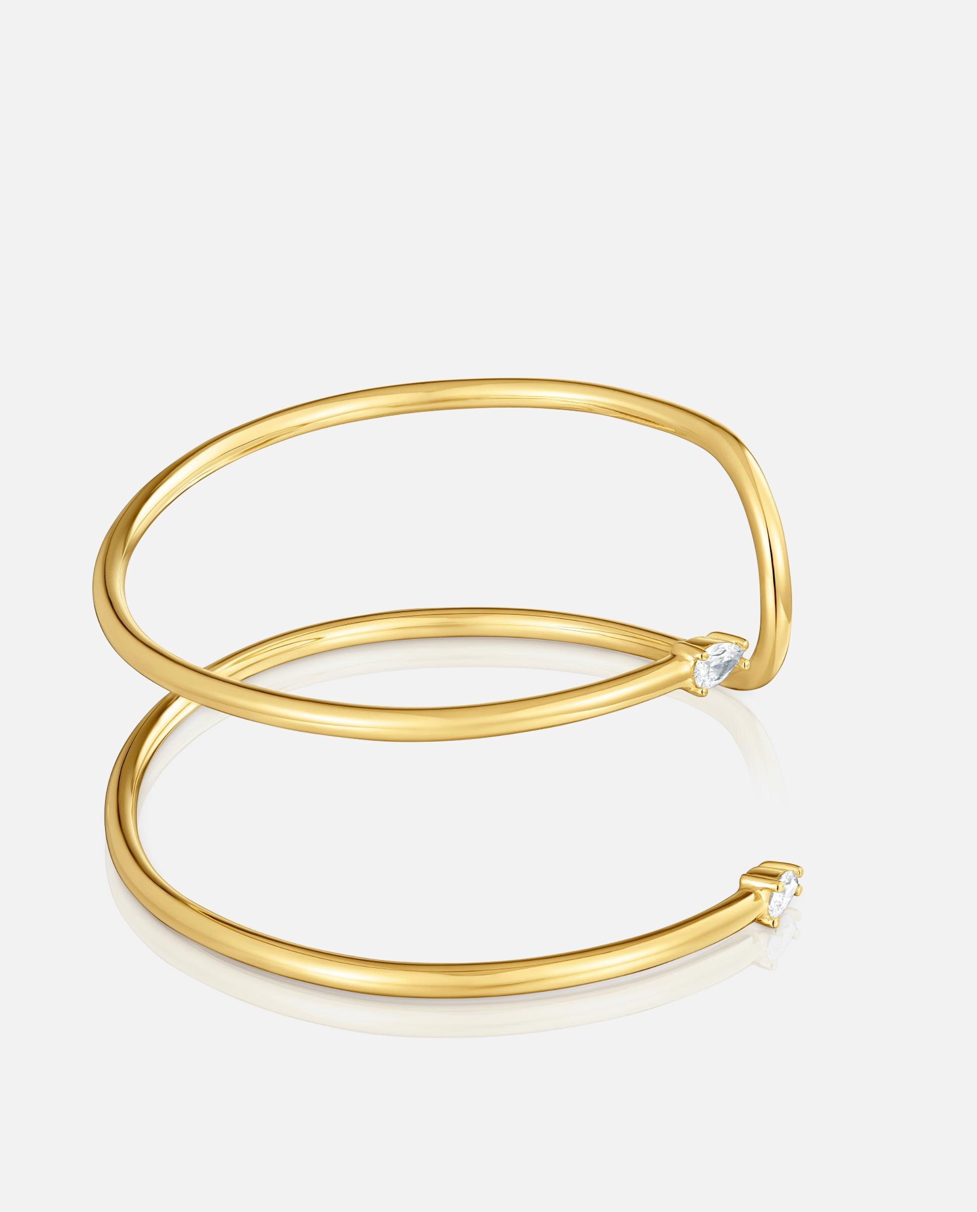 Pulseira Rígida Lio Lgd com Banho de Ouro 18 Kt Sobre Prata e Diamantes Criados em Laboratório Branco-2