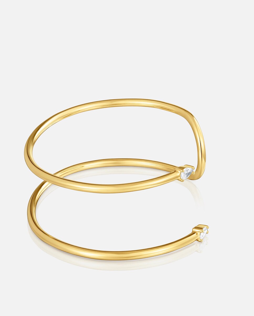 Pulseira Esclava Lio Lgd com Banho de Ouro 18 Kt Sobre Prata e Diamantes Criados em Laboratório Branco-2