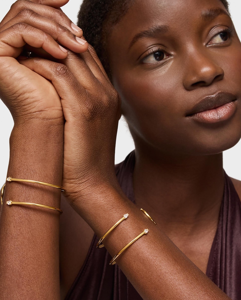 Pulseira Esclava Lio Lgd com Banho de Ouro 18 Kt Sobre Prata e Diamantes Criados em Laboratório Branco-6