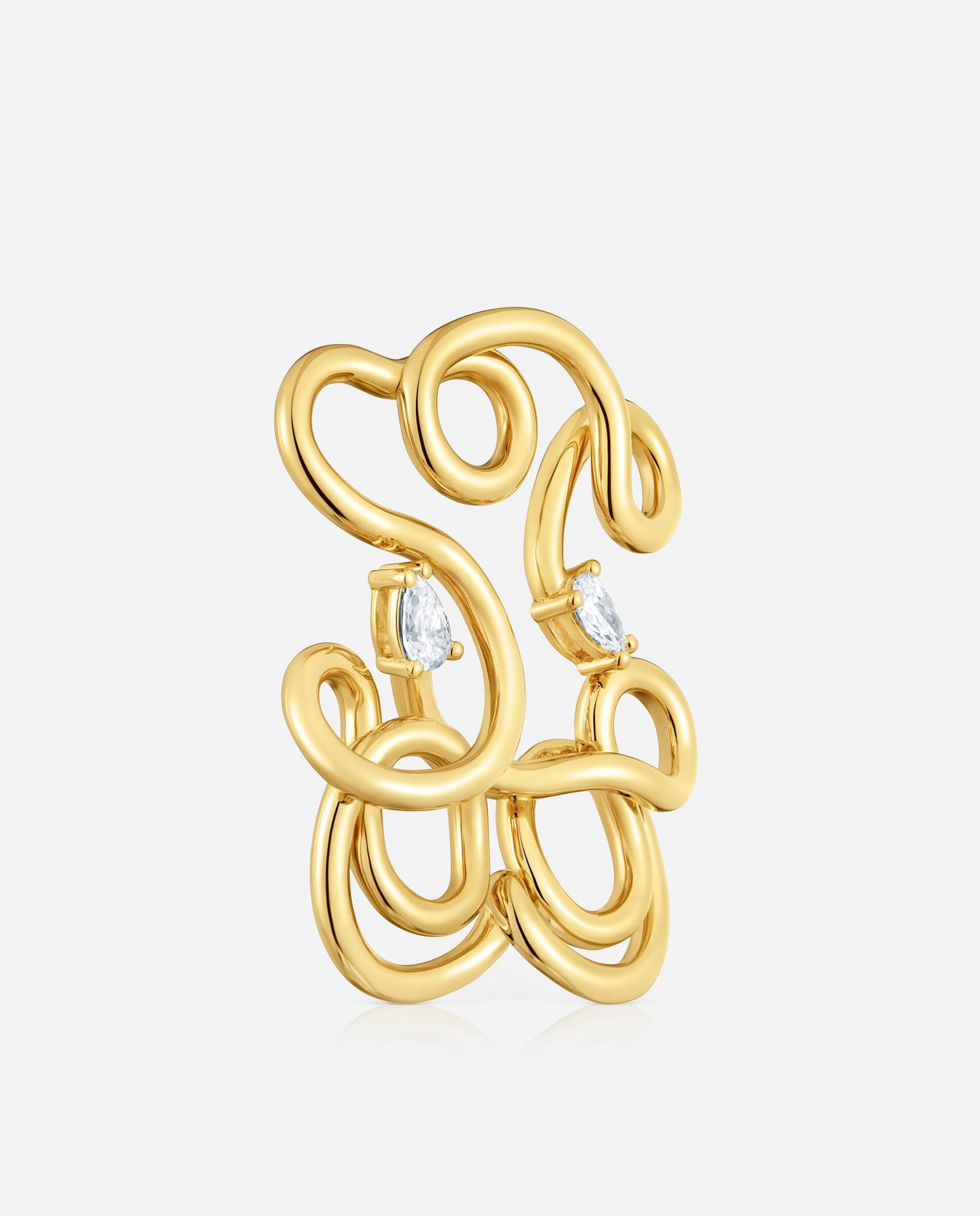 Pendentes Lio Lgd Urso Banhado em Ouro 18 Kt Sobre Prata e Diamantes Criados em Laboratório 35 Mm Branco-2