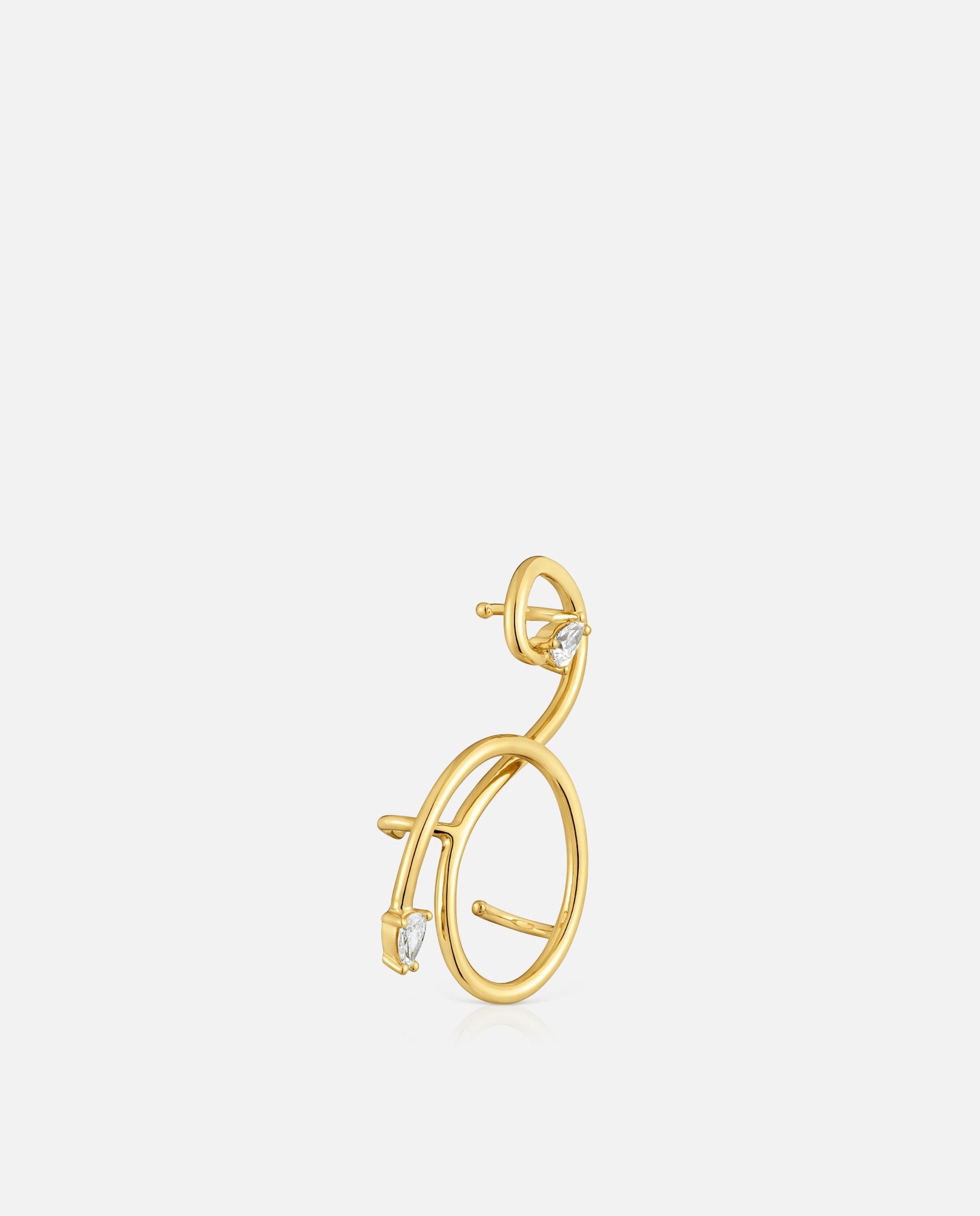 Pendentes Trepador Espiral com Banho de Ouro 18 Kt Sobre Prata e Diamantes Criados em Laboratório Lio Lgd Branco-2