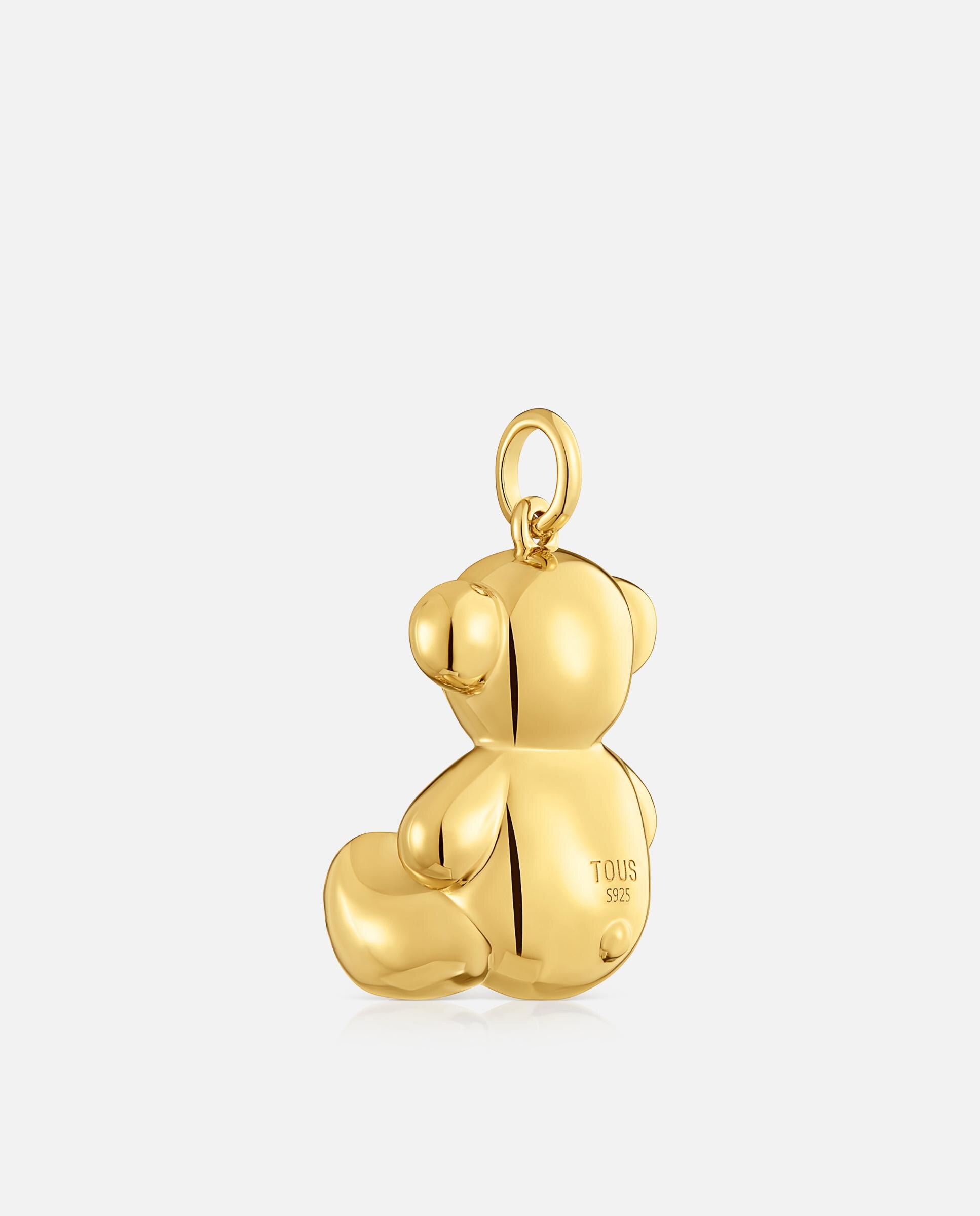Pendente Bold Bear Urso Banhado em Ouro 18 Kt Sobre Prata e Gemas Multicolor-3