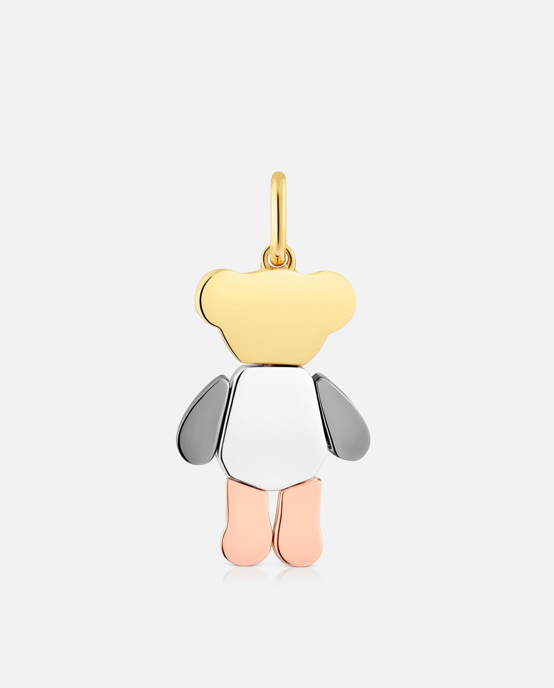 Pendente Teddy Bear Urso de Prata Tricolor Multicolor-1