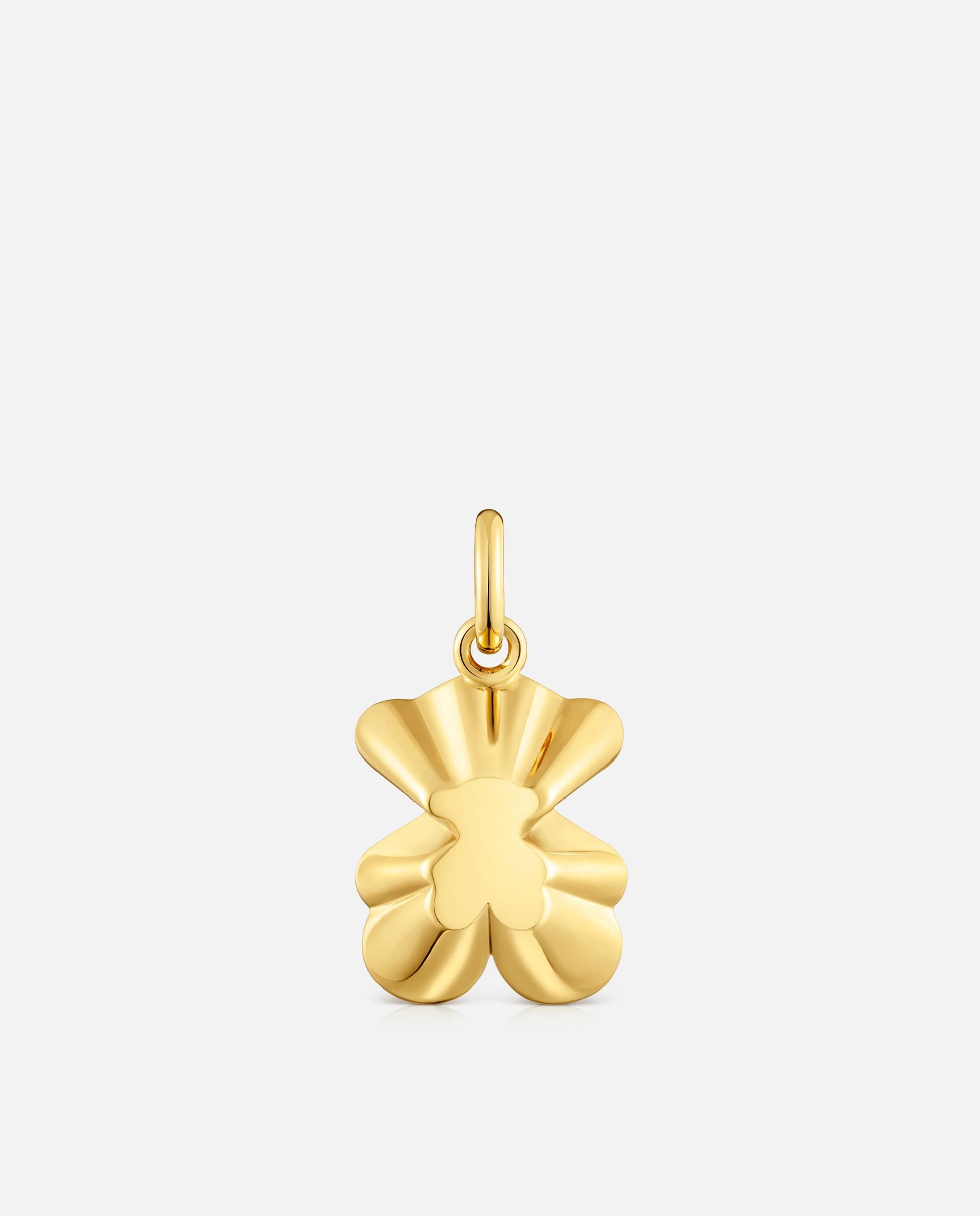 Pendente Sweet 40s Banhado em Ouro 18 Kt Sobre Prata com Urso Projetado Dourado-1