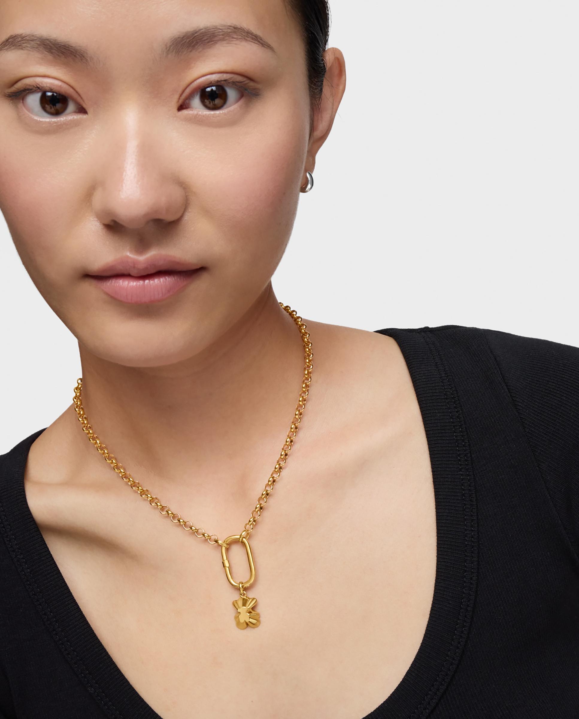 Pendente Sweet 40s Banhado em Ouro 18 Kt Sobre Prata com Urso Projetado Dourado-5