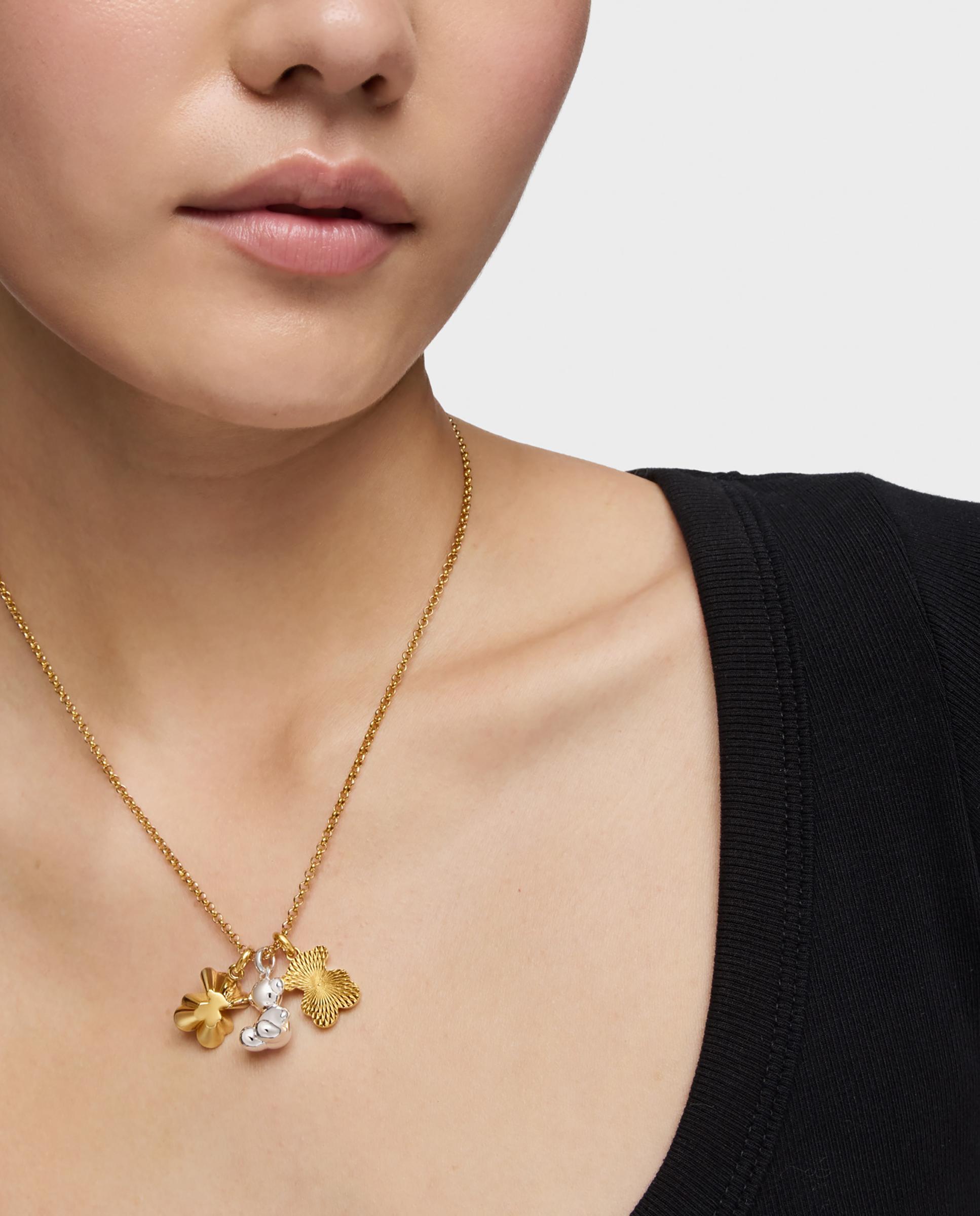 Pendente Sweet 40s Banhado em Ouro 18 Kt Sobre Prata com Urso Projetado Dourado-6