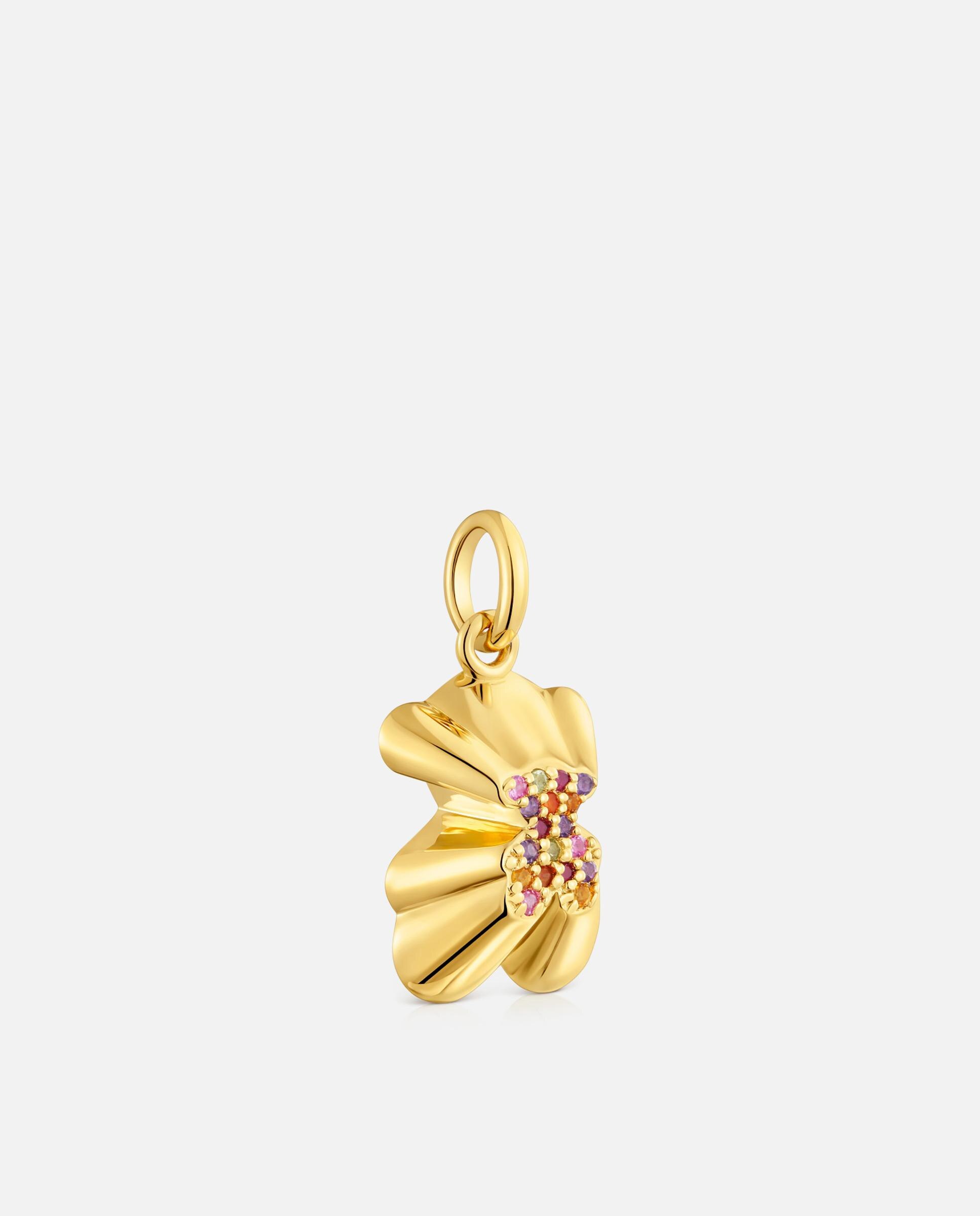 Pendente Sweet 40s Banhado em Ouro 18 Kt Sobre Prata Urso Projetado e Gemas Multicolor-2