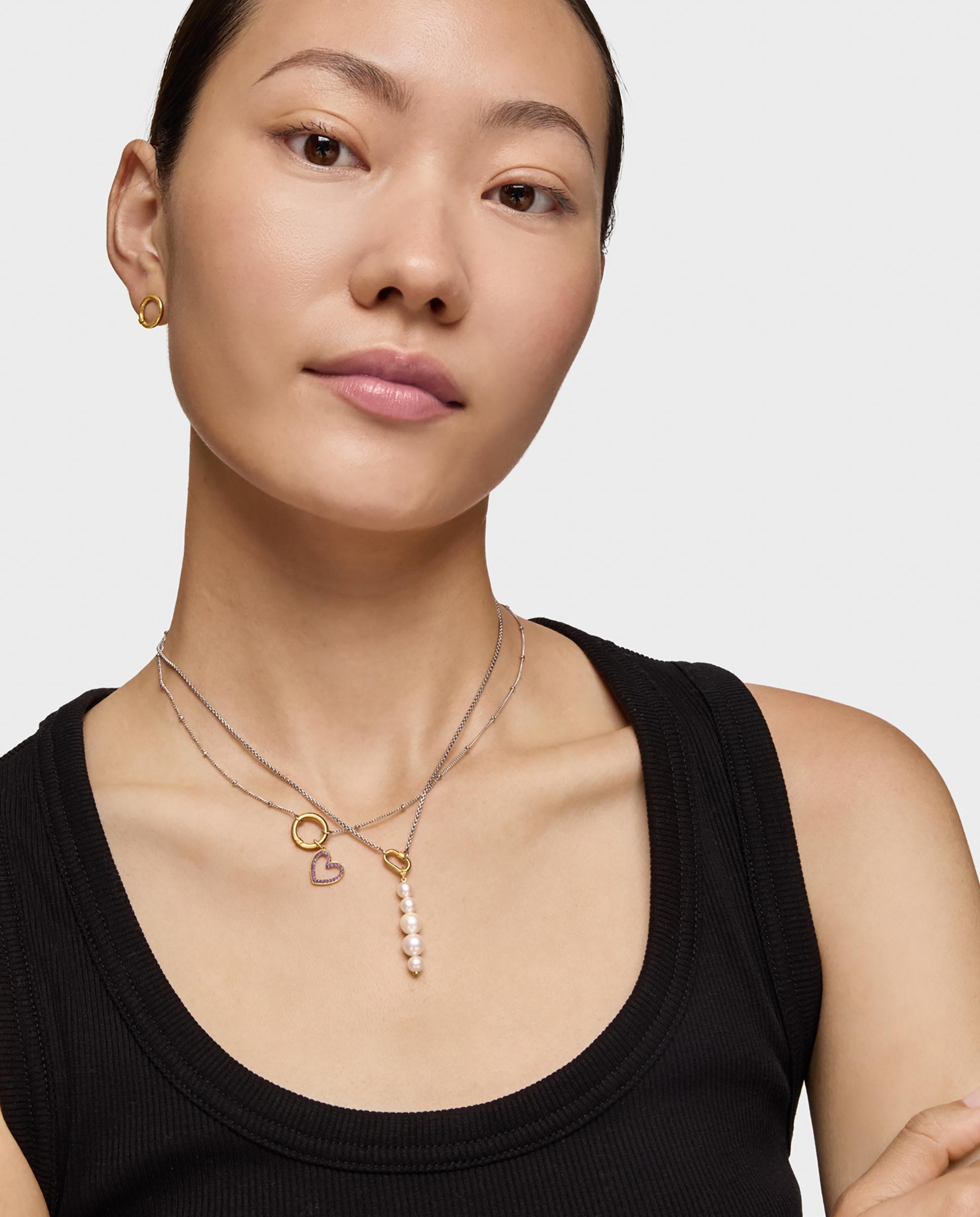 Pendente Medallions Coração de Ouro 14 Kt e Rodolita Rosa-5