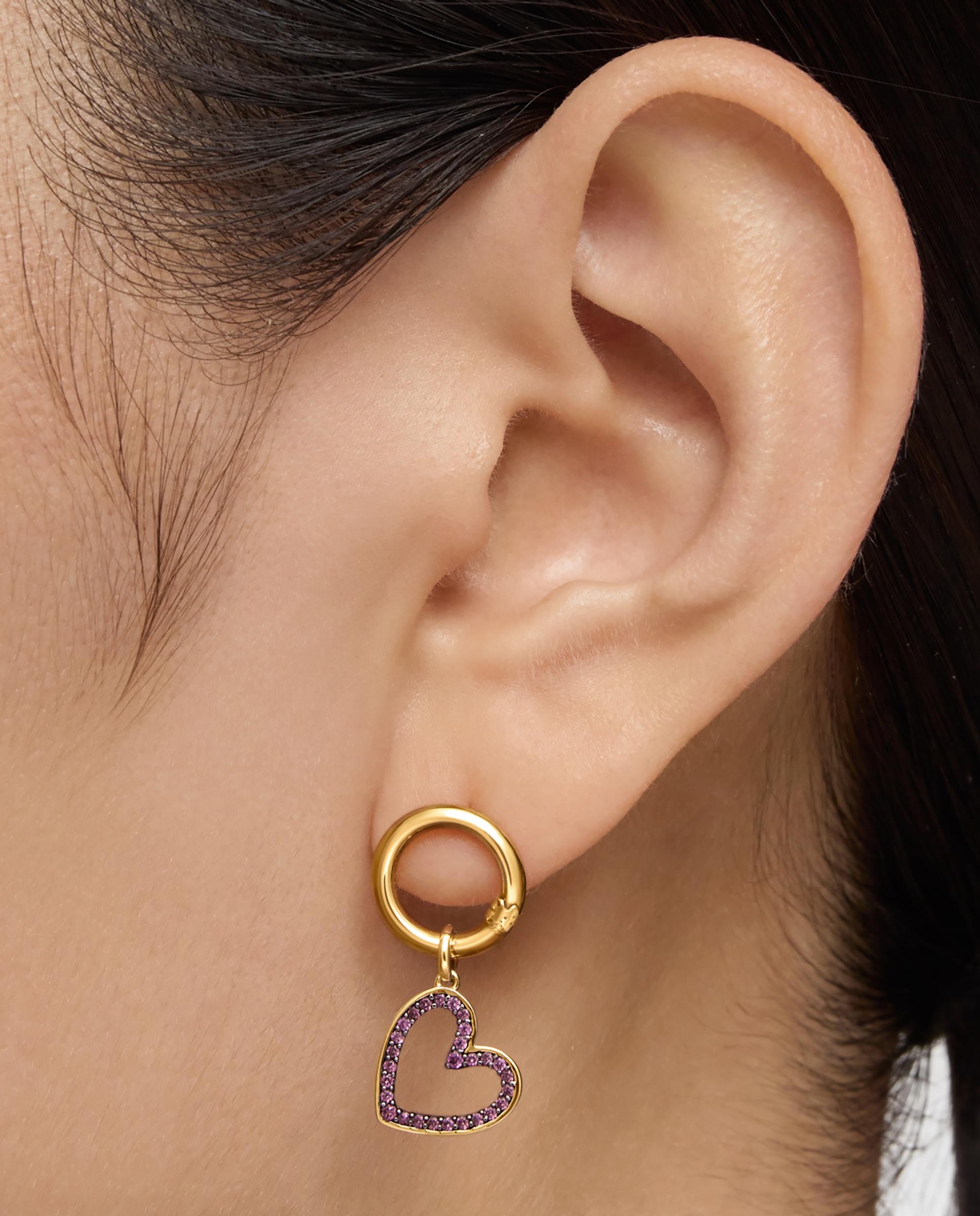 Pendente Medallions Coração de Ouro 14 Kt e Rodolita Rosa-6