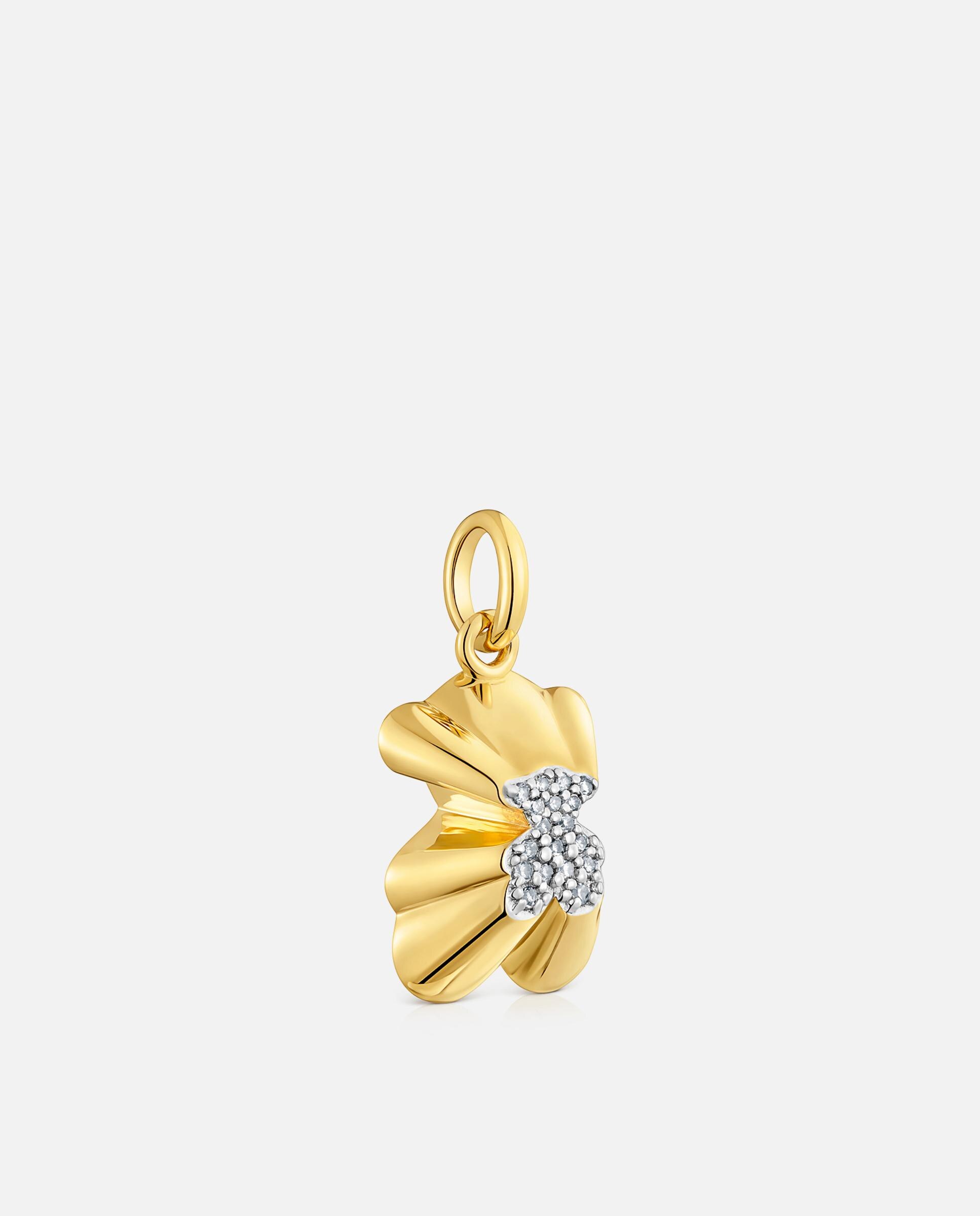 Pendente Sweet 40s Banhado em Ouro 18 Kt Sobre Prata Urso Projetado e Diamantes Branco-2