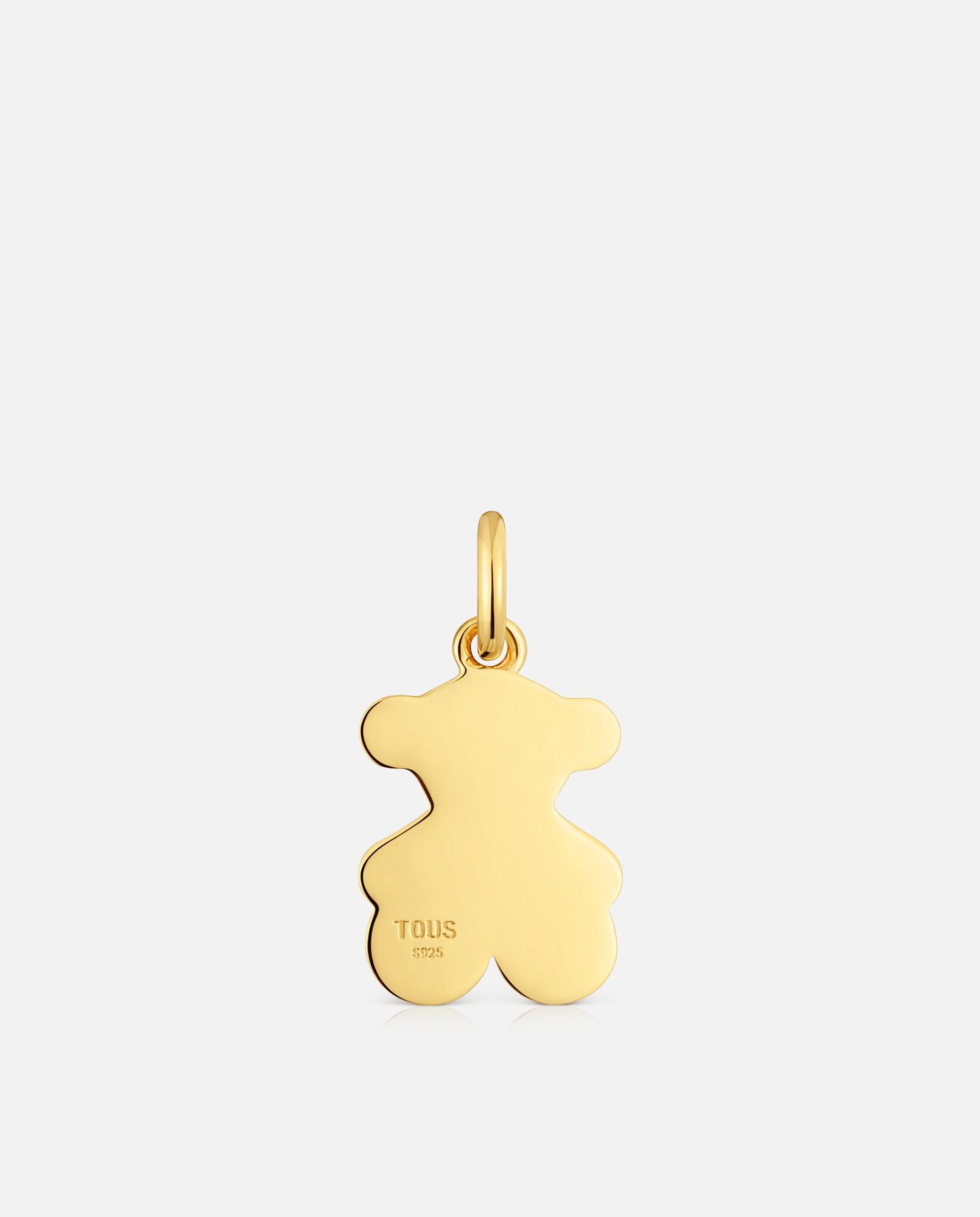 Pendente Sweet 40s Banhado em Ouro 18 Kt Sobre Prata Urso Projetado e Diamantes Branco-4