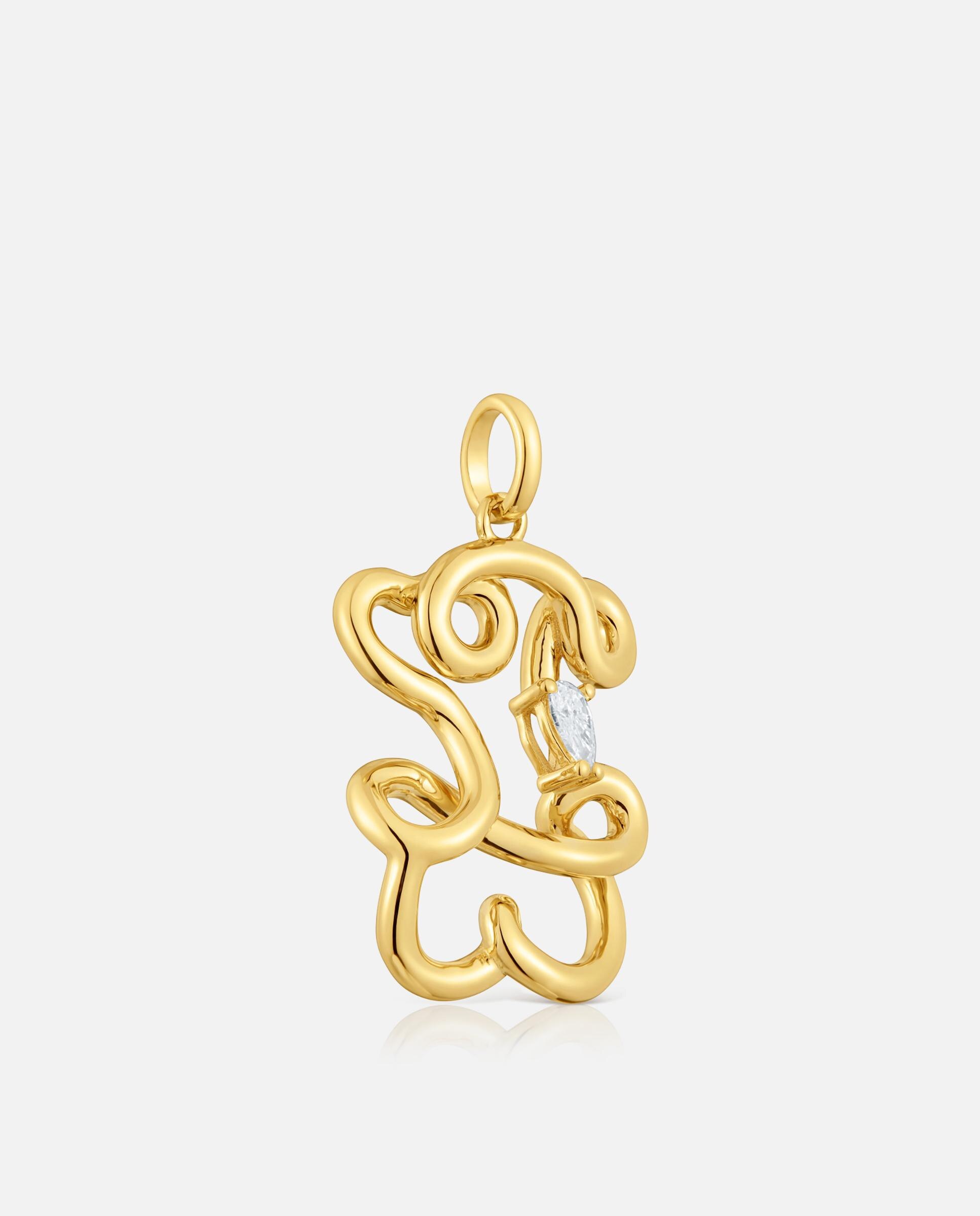 Pendentes Lio Lgd Urso Banhado em Ouro 18 Kt Sobre Prata e Diamantes Criados em Laboratório 22 Mm Branco-2