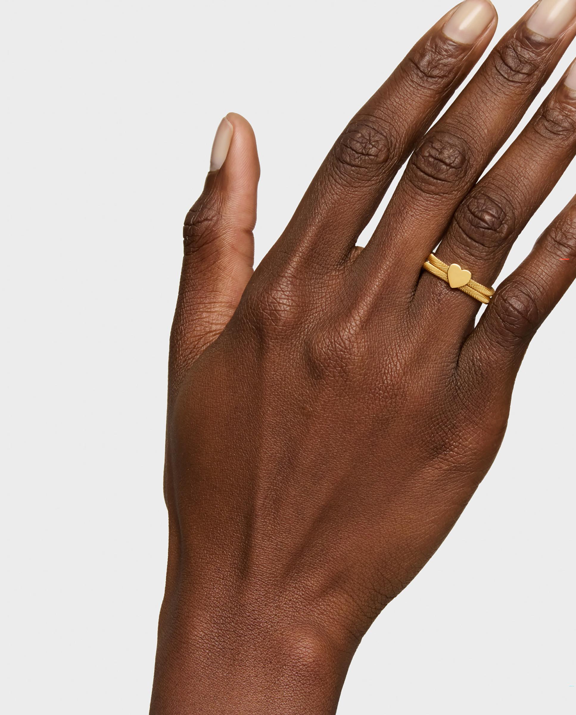 Anel Icon Mesh Banhado a Ouro 18 Kt Sobre Prata Dourado-6