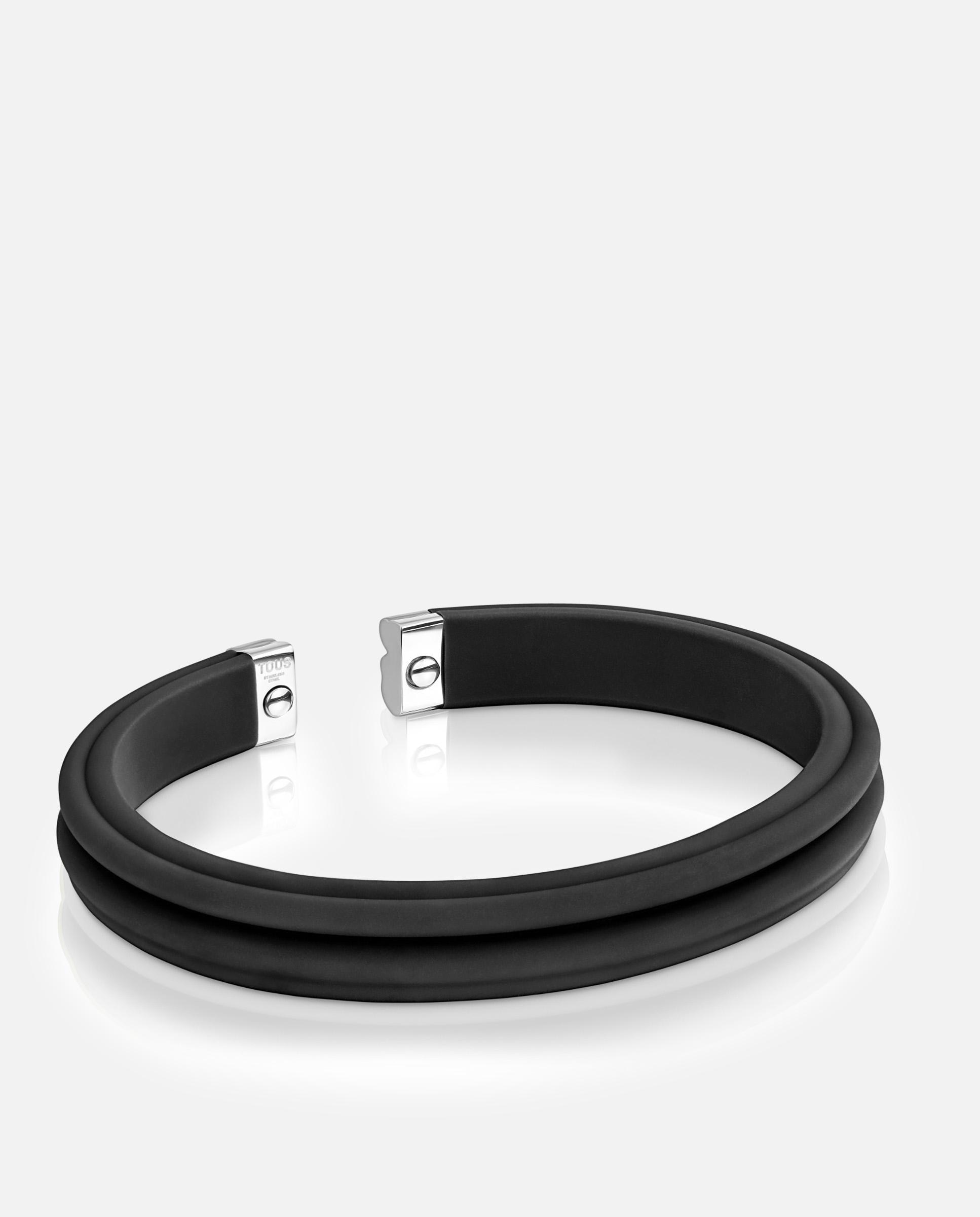 Pulseira Esclava Tous Man de Aço em Preto Preto-3