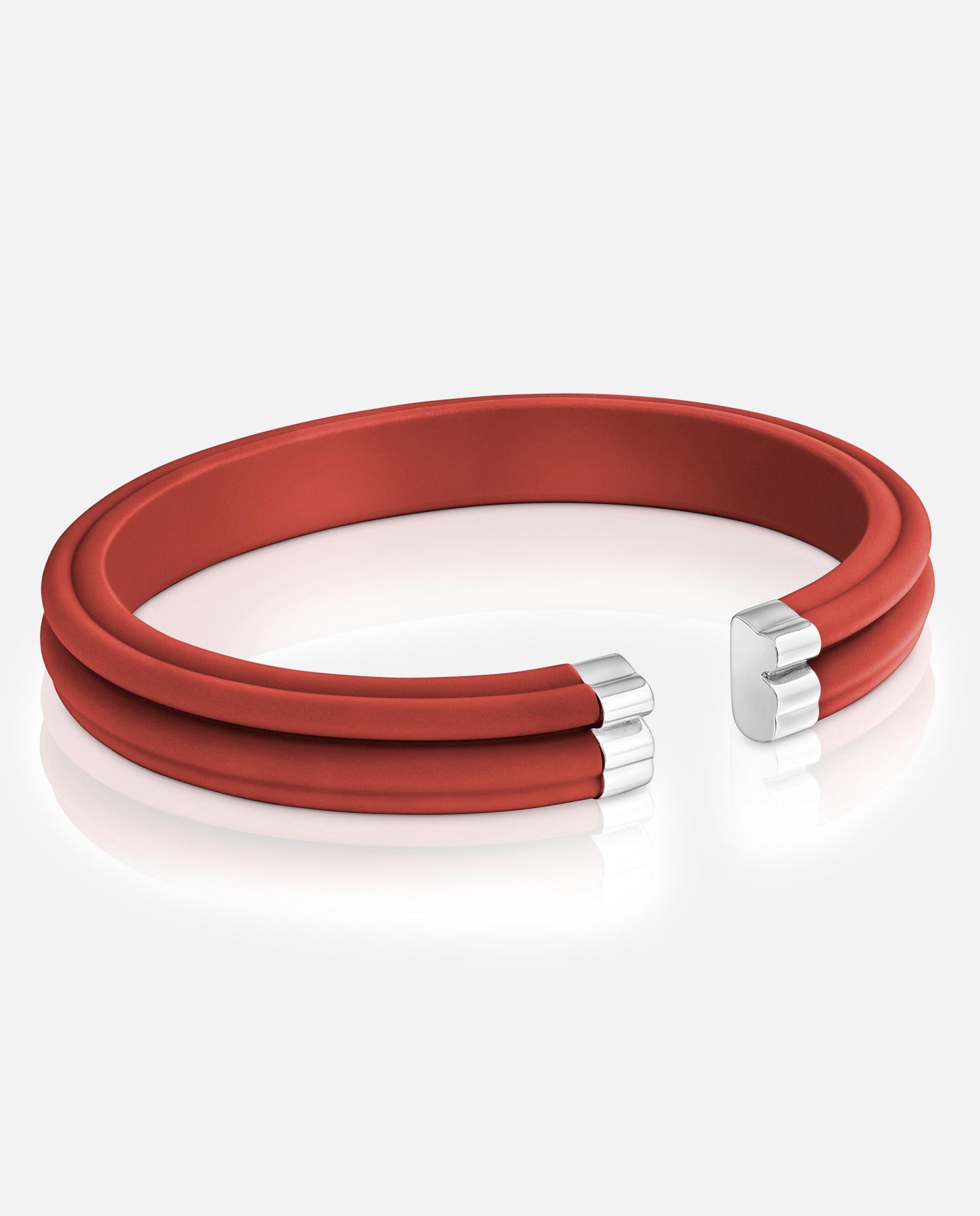 Imagem 0 de Pulseira Esclava Tous Man de Aço em Vermelho