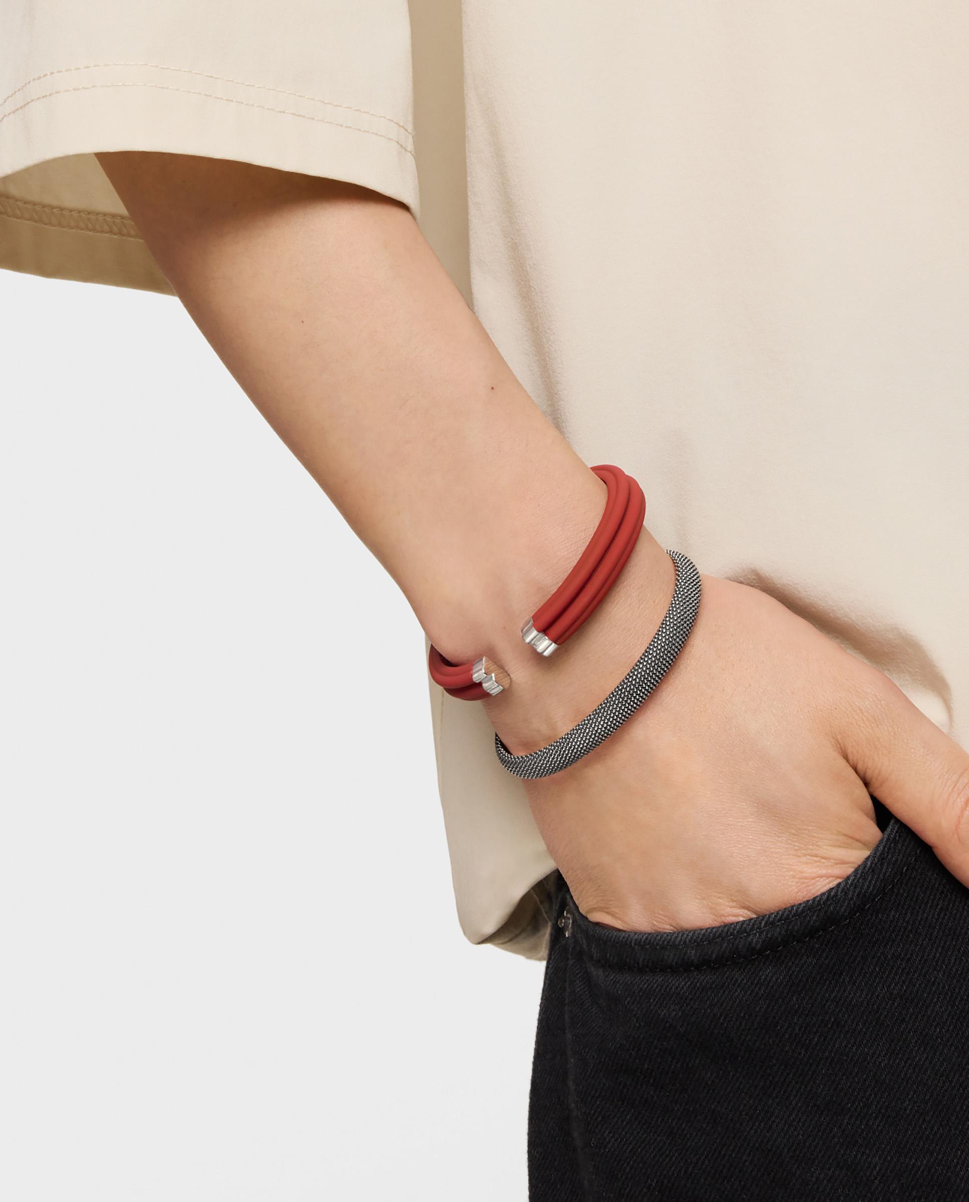 Pulseira Esclava Tous Man de Aço em Vermelho Multicolor-5