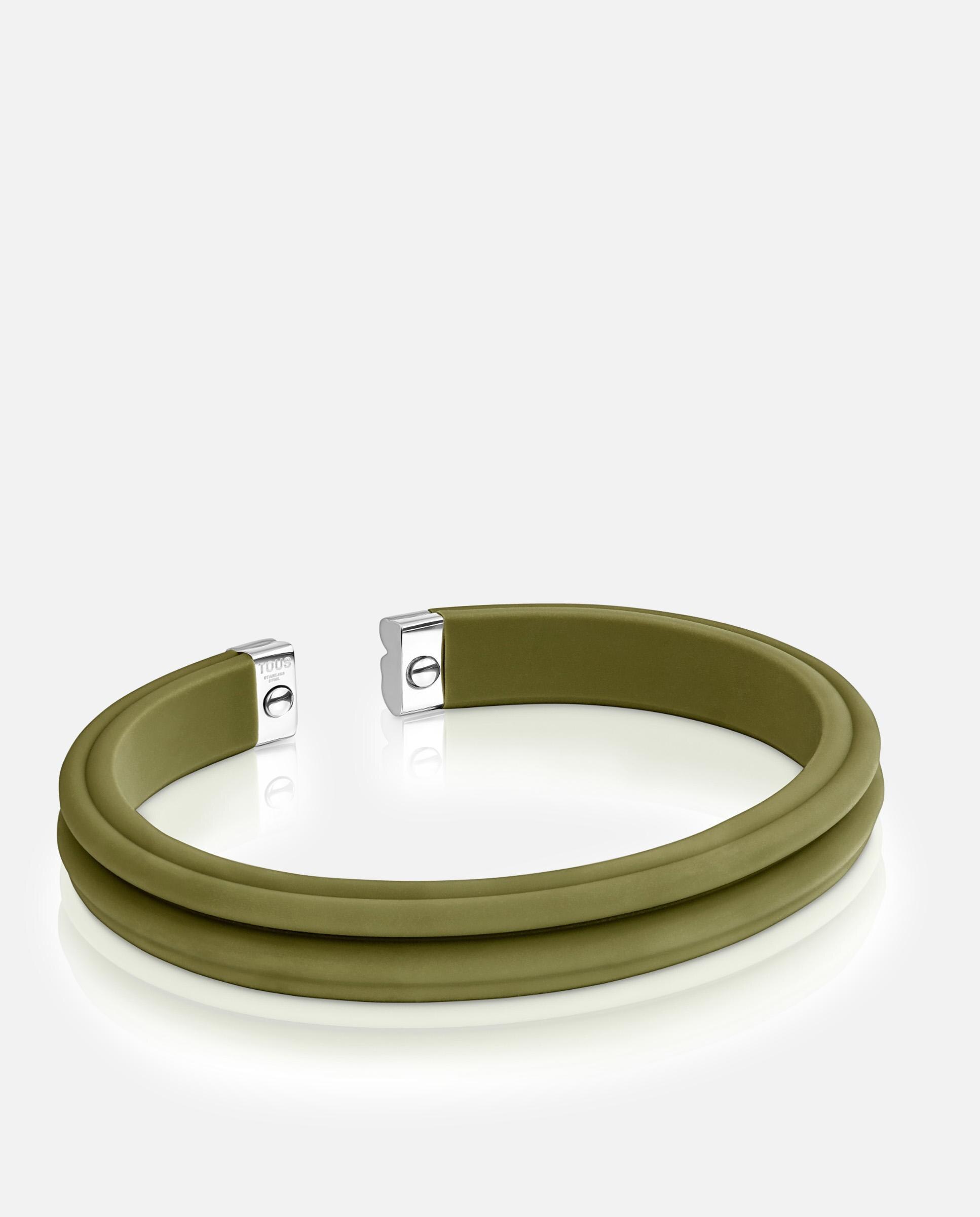 Pulseira Tous Man Escrava de Aço em Verde Verde Azeitona-3
