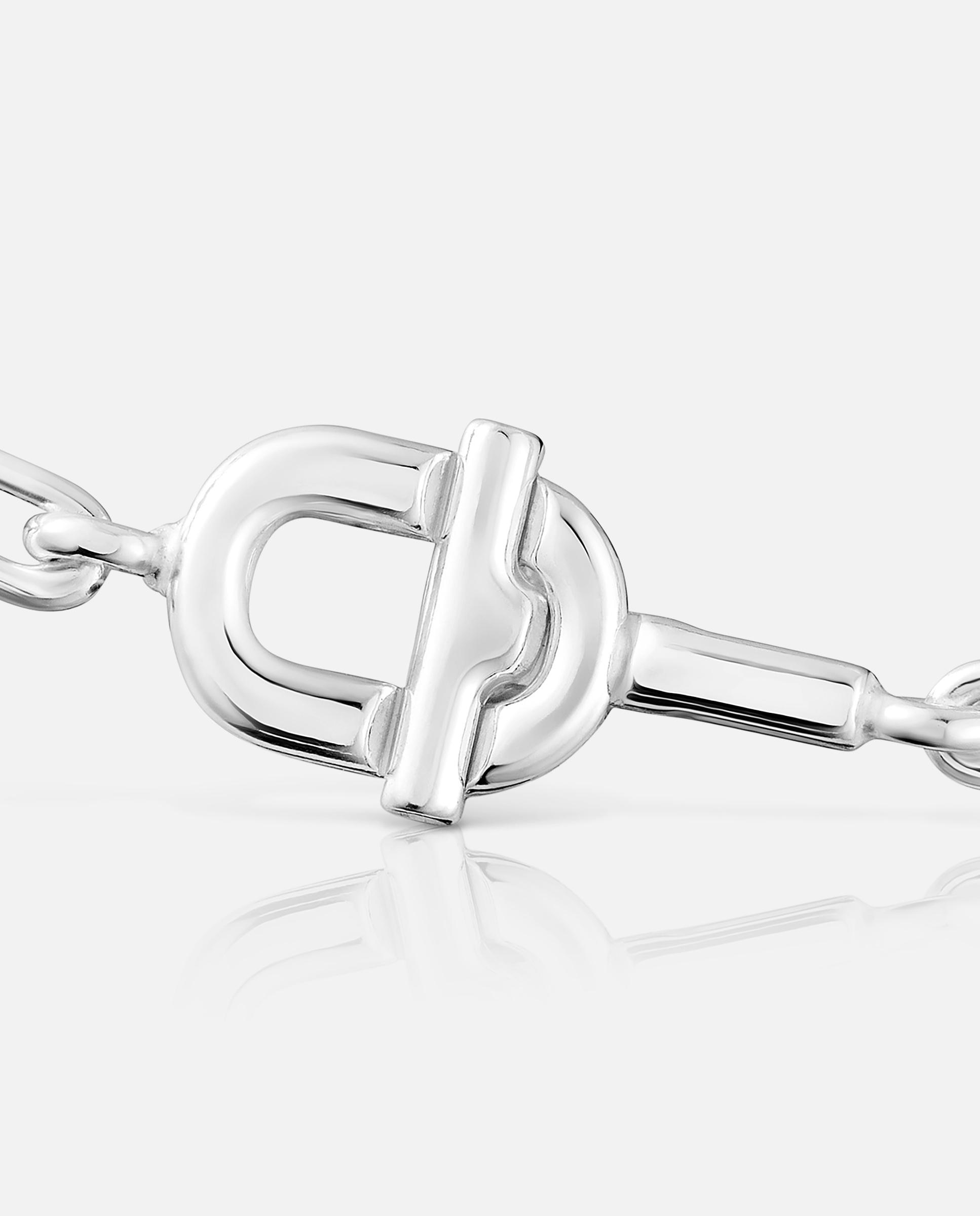 Pulseira de Corrente Manifesto Forçada de Prata Prateado-2