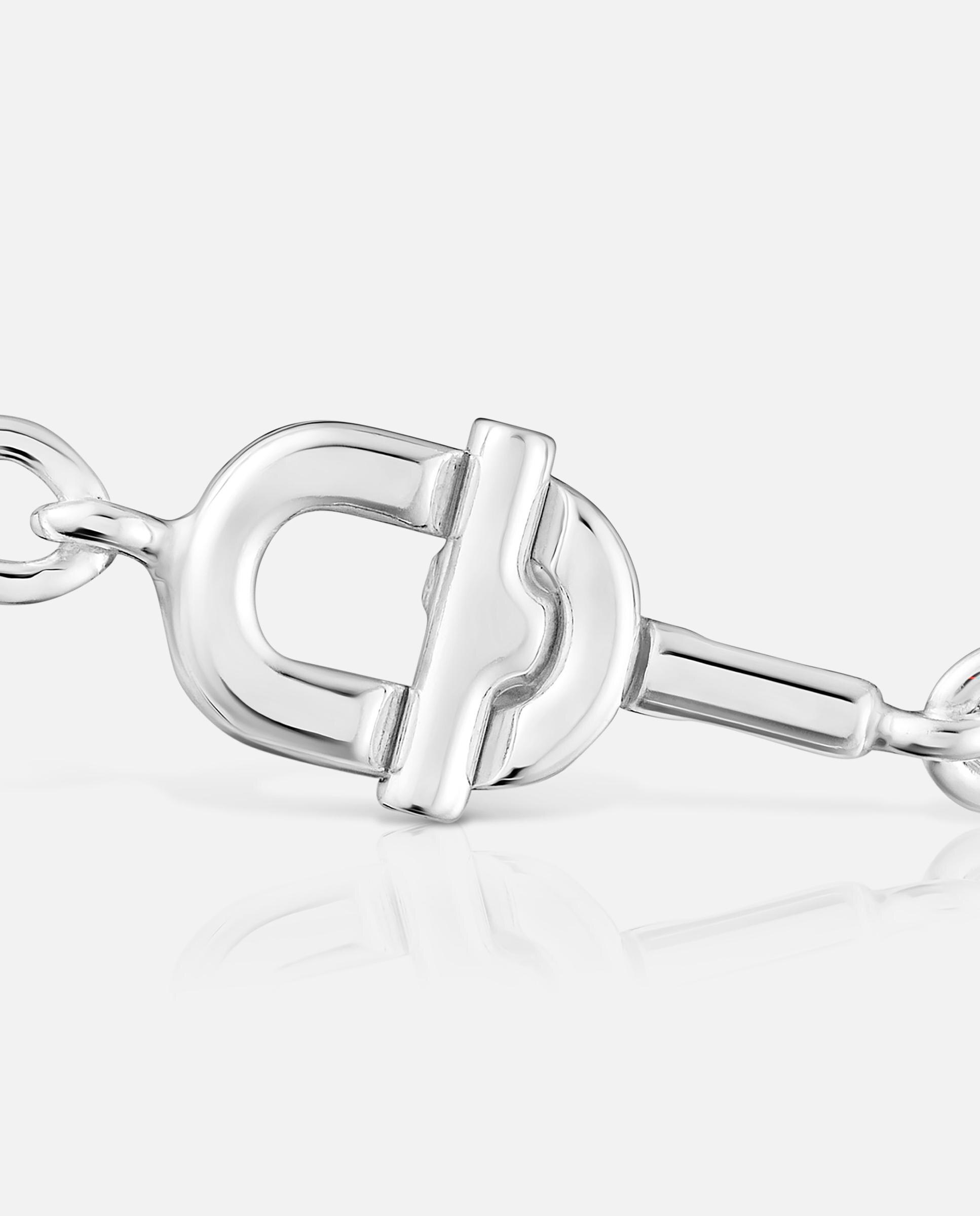 Pulseira de Corrente Manifesto Ovalada de Prata Prateado-2