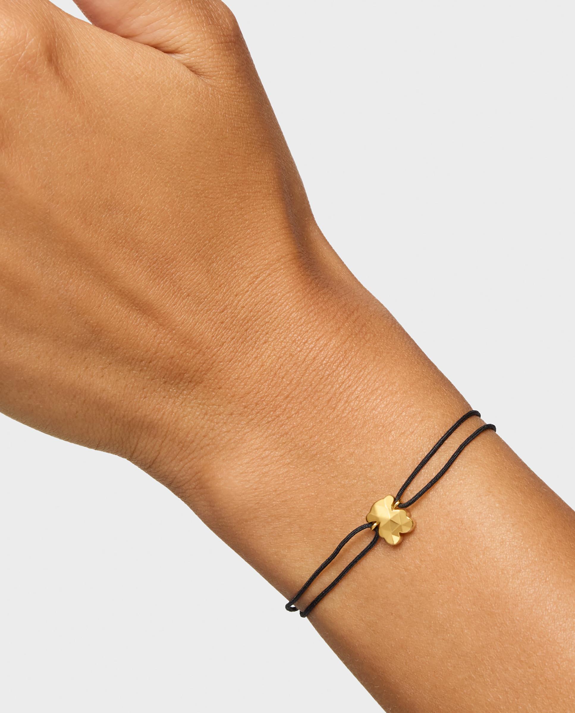 Pulseira de Cordão e Fio Icon Metal Bicolor de Nylon com Urso Dourado-6