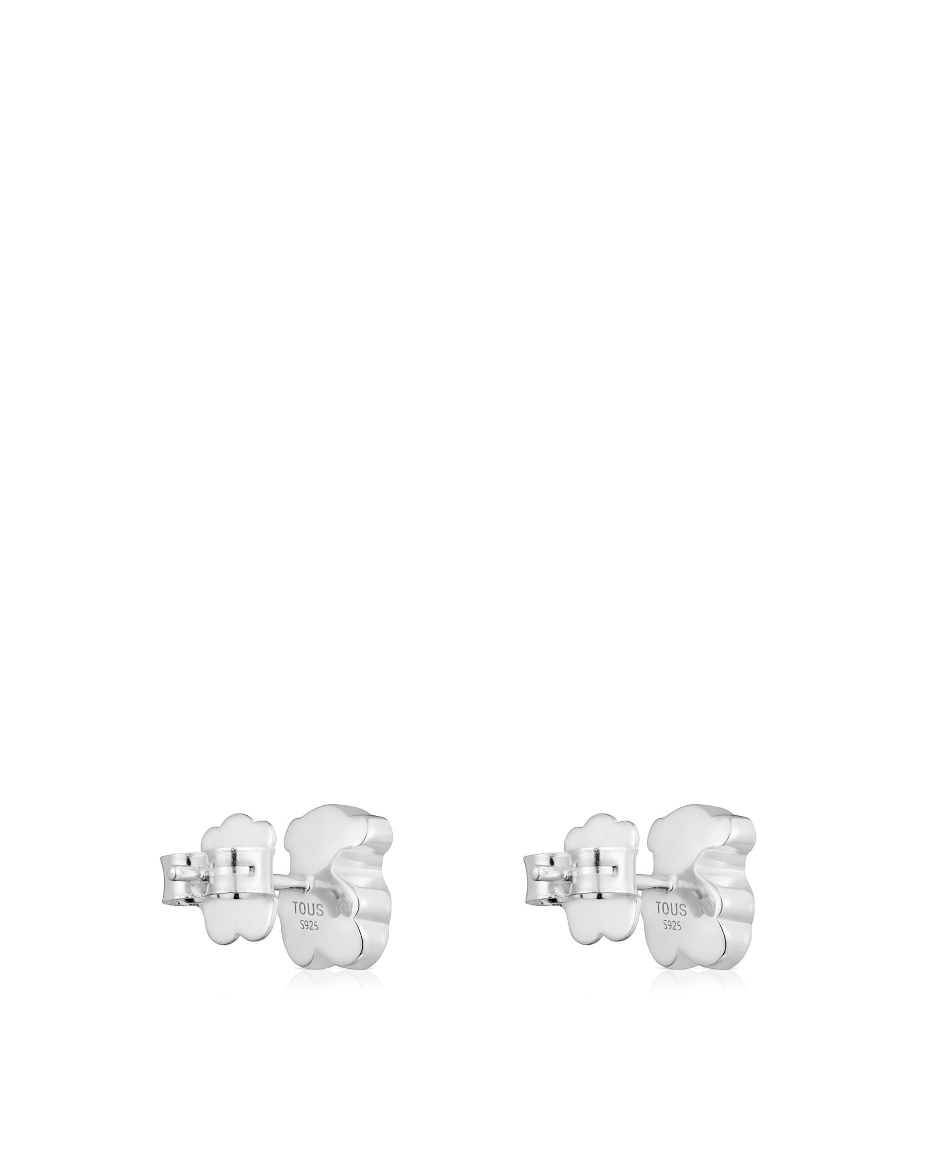 Brincos Icon Metal Urso de Prata Prateado-3