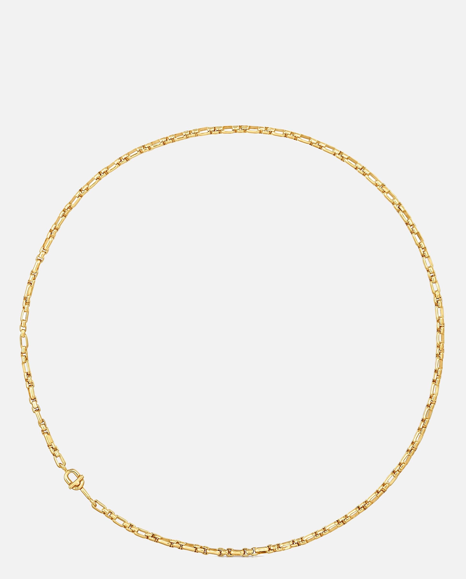 Colar de Corrente Quadrada com Banho de Ouro 18 Kt Sobre Prata Tous Manifesto Dourado-1