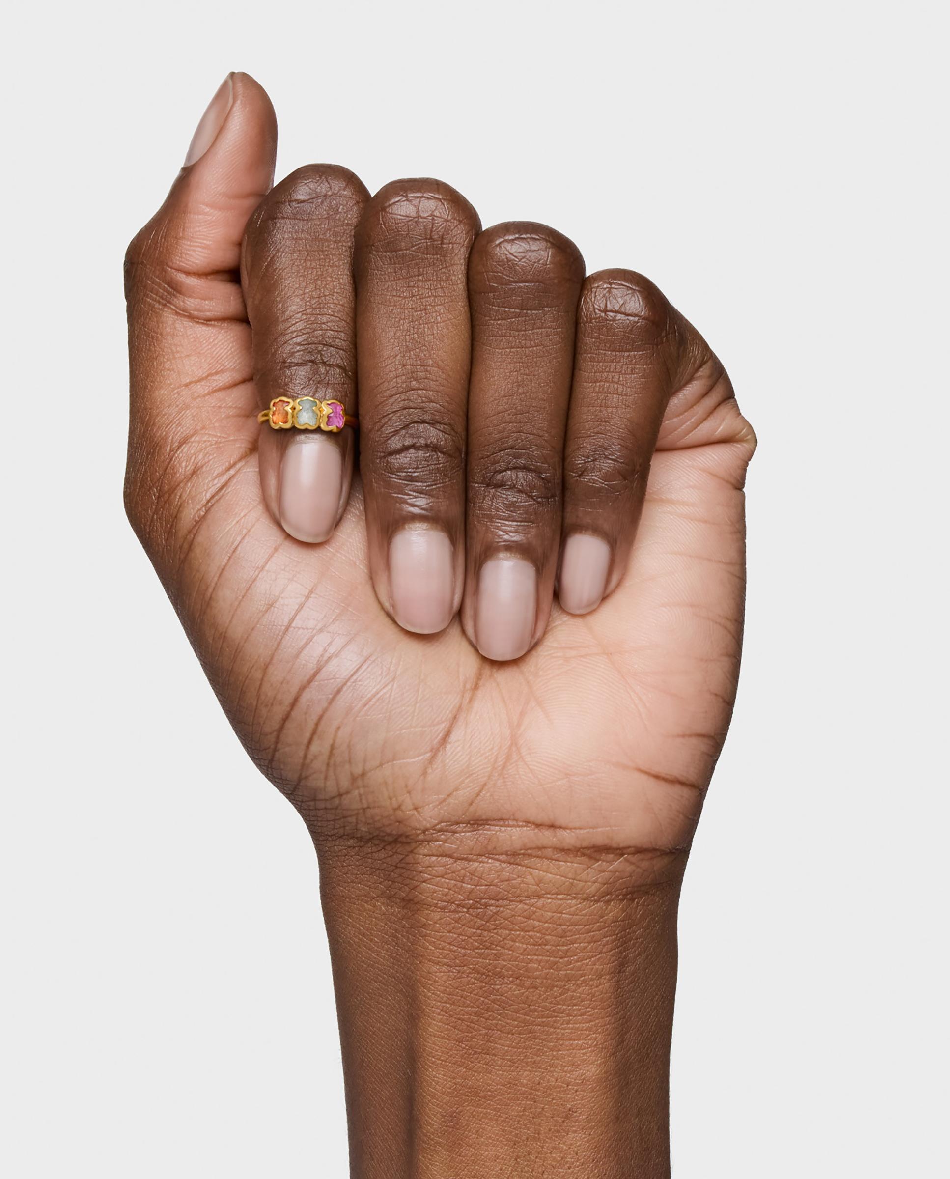 Anel com Gemas Criadas em Laboratório Icon Color Lgg Banhado a Ouro 18 Kt Sobre Prata Multicolor-5