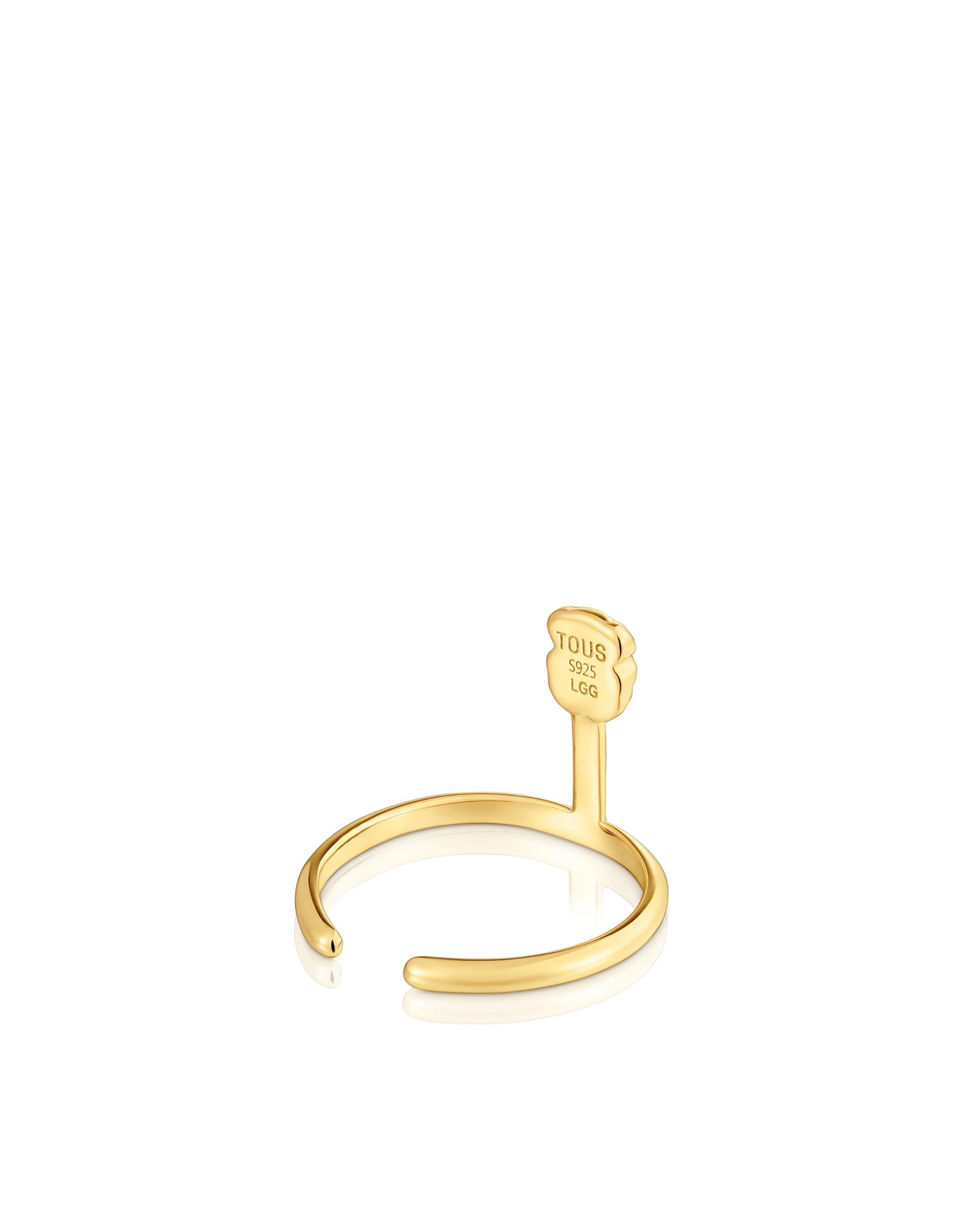 Anel com Rubi Criado em Laboratório Icon Color Lgg Banhado a Ouro 18 Kt Sobre Prata Vermelho-2