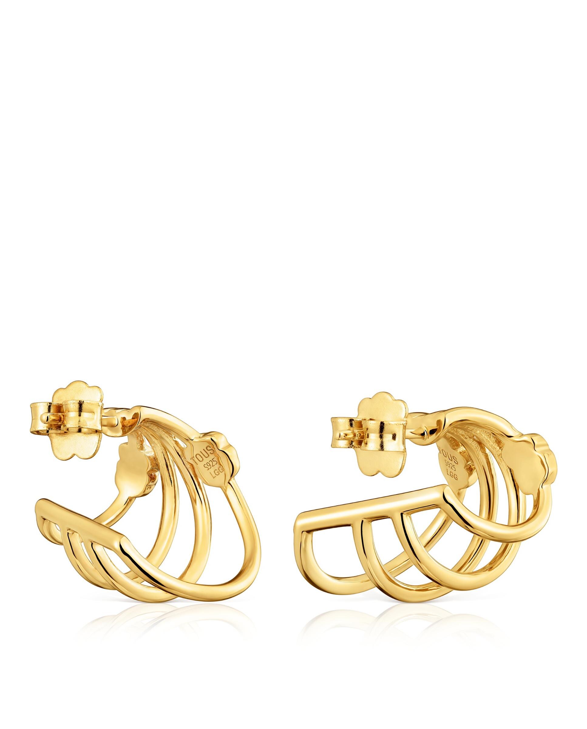 Brincos de Aro Icon Color Lgg Banhados a Ouro 18 Kt Sobre Prata com Gemas Criadas em Laboratório Multicolor-3