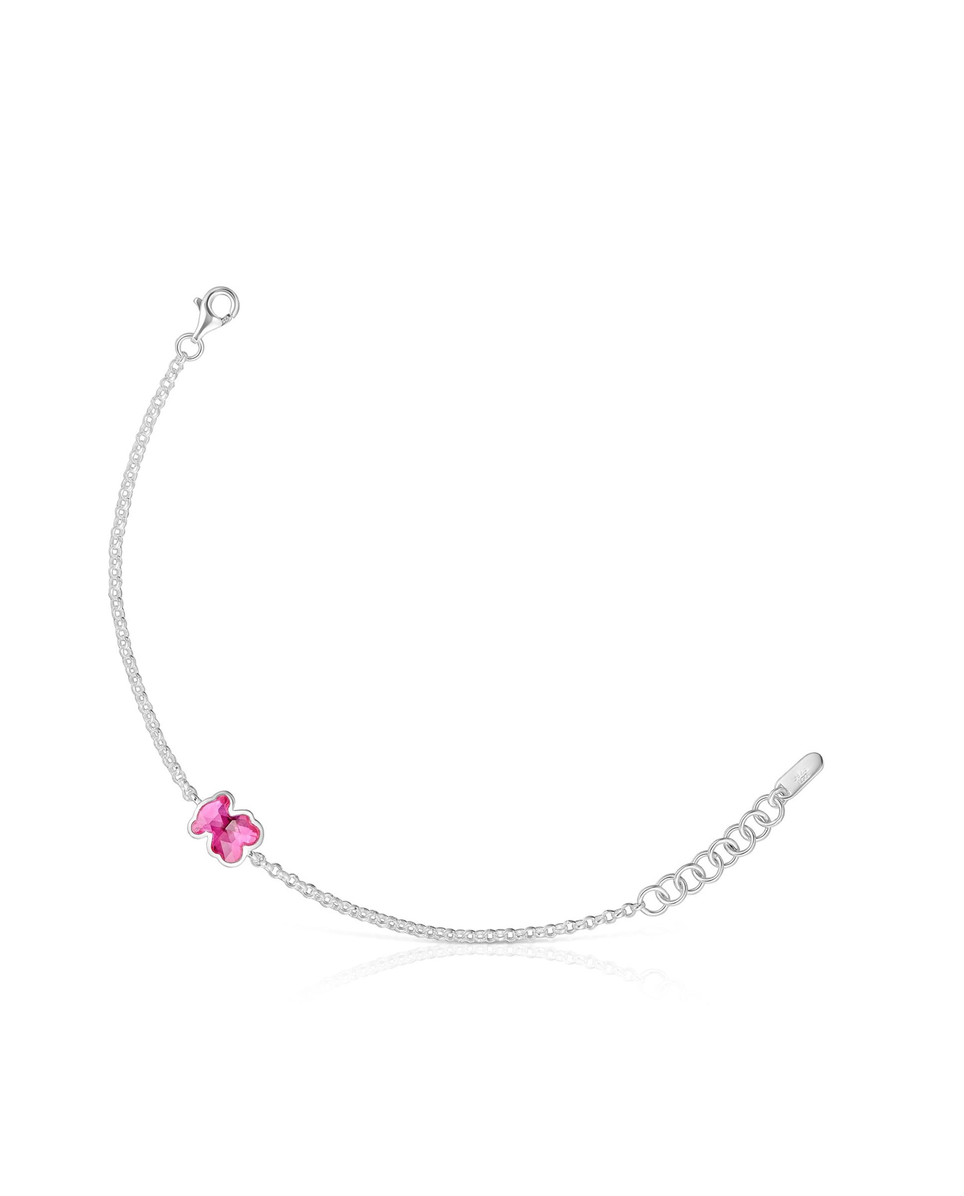 Pulseira de Corrente Icon Color Lgg de Prata com Rubi Criado em Laboratório Rosa-1