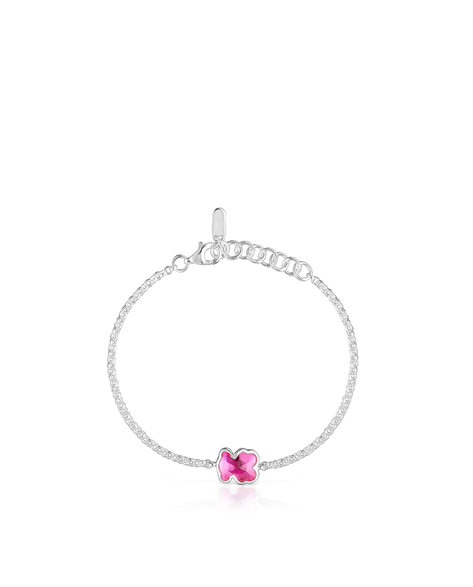 Pulseira de Corrente Icon Color Lgg de Prata com Rubi Criado em Laboratório Rosa-2