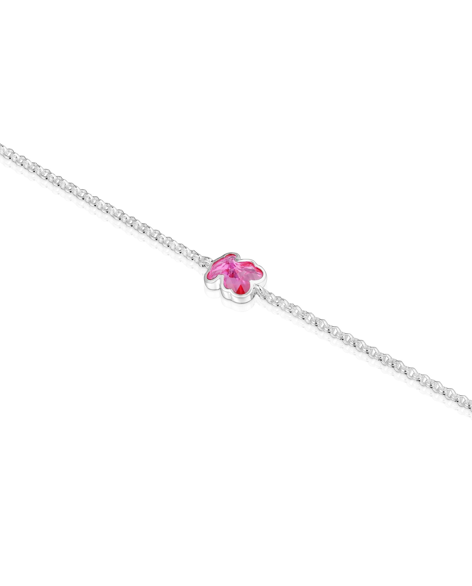 Pulseira de Corrente Icon Color Lgg de Prata com Rubi Criado em Laboratório Rosa-3