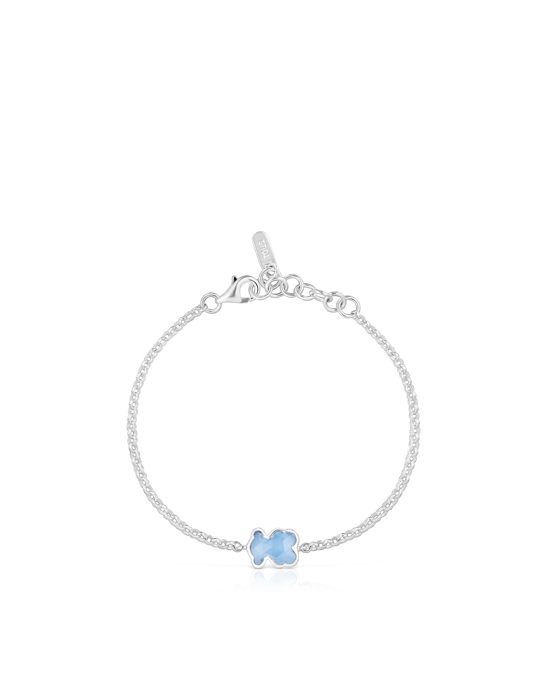 Pulseira de Corrente Icon Color Lgg Pulseira de Corrente de Prata com Espinela Azul Criada em Laboratório Azul-2