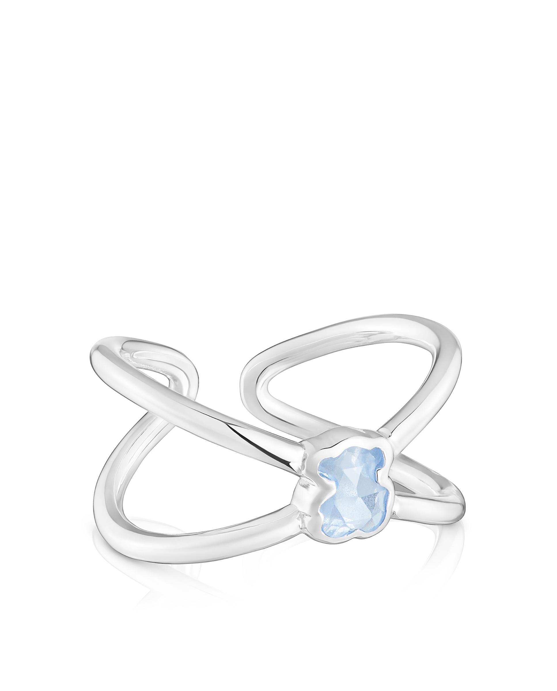 Anel Icon Color Lgg Pequeno de Prata com Espinela Azul Criada em Laboratório Azul-2
