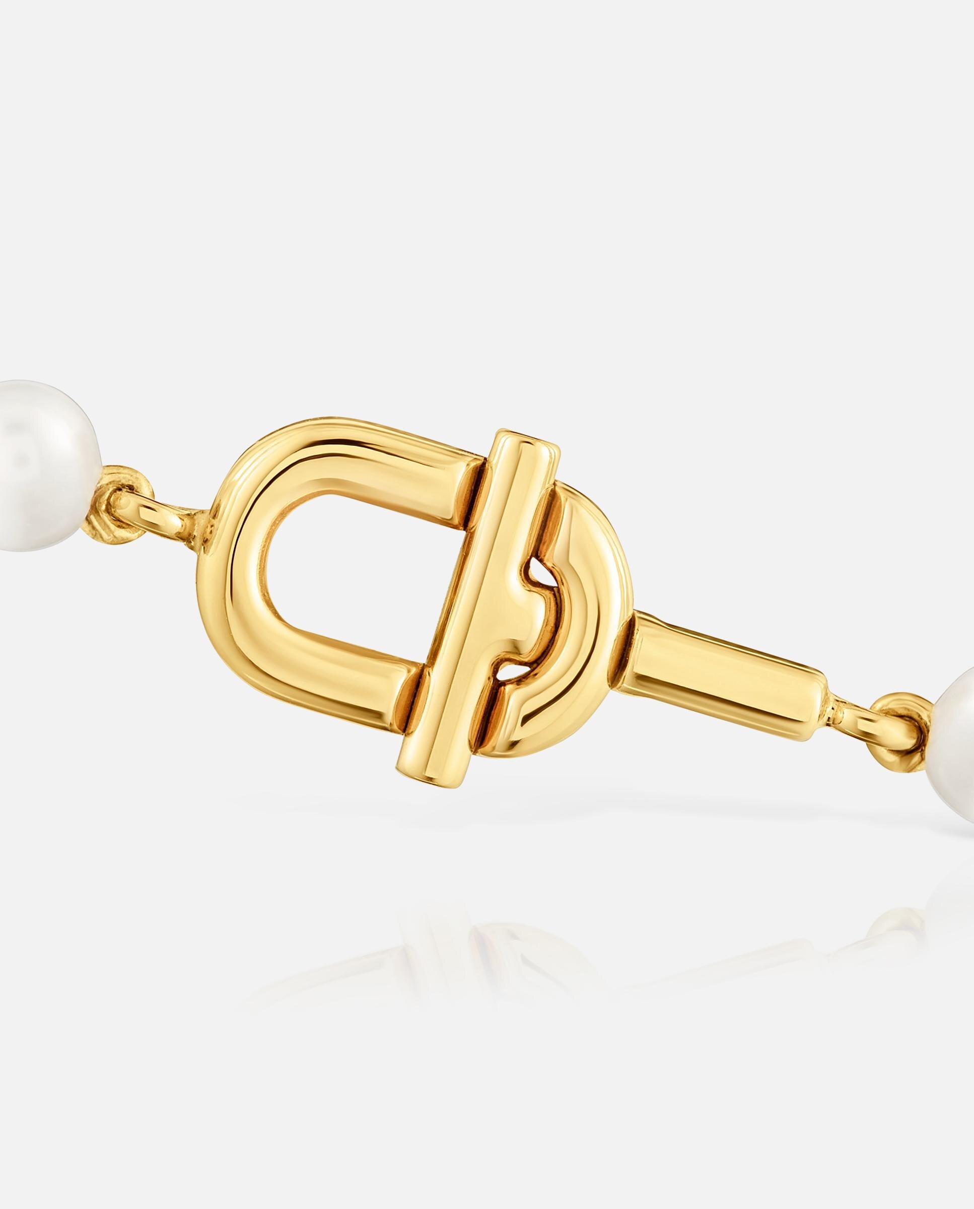 Bracelete Manifesto de Pérolas Cultivadas com Banho de Ouro 18 Kt Sobre Prata Branco-2