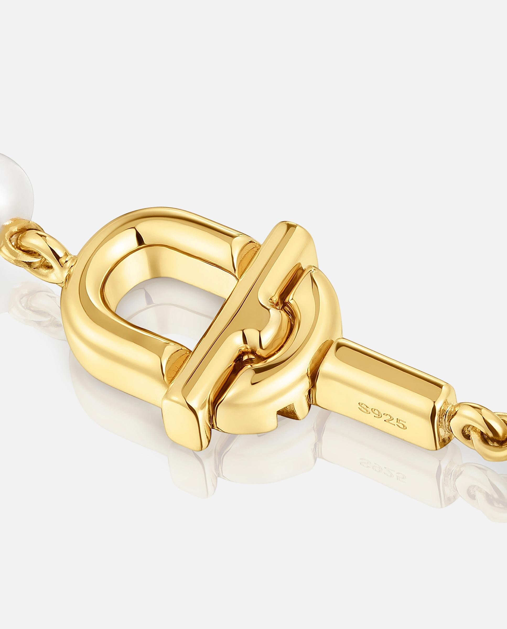 Colar Manifesto Curto de Pérolas Cultivadas com Banho de Ouro 18 Kt Sobre Prata Branco-3