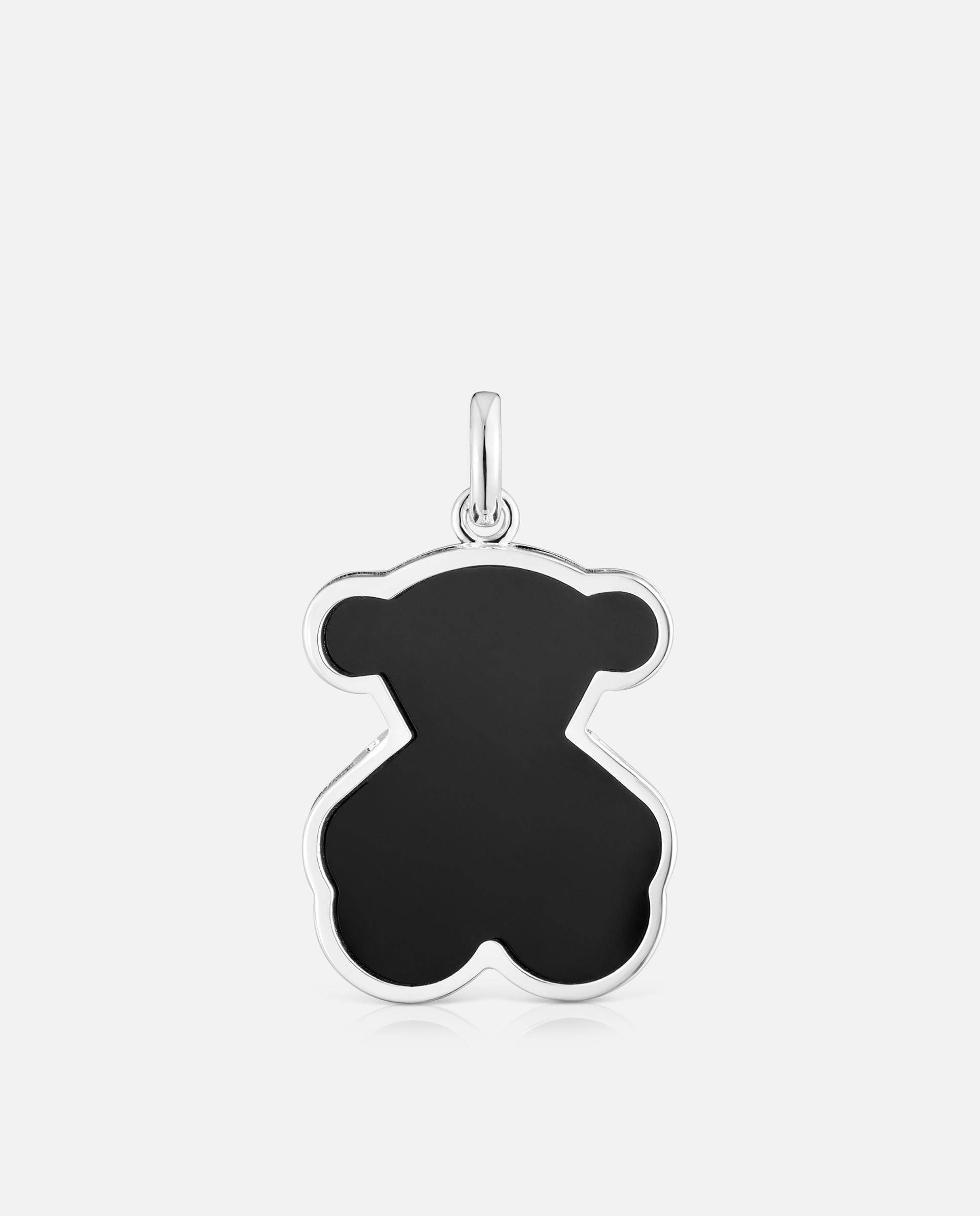 Pendente Galaxy de Prata e Metacrilato em Preto Preto-1