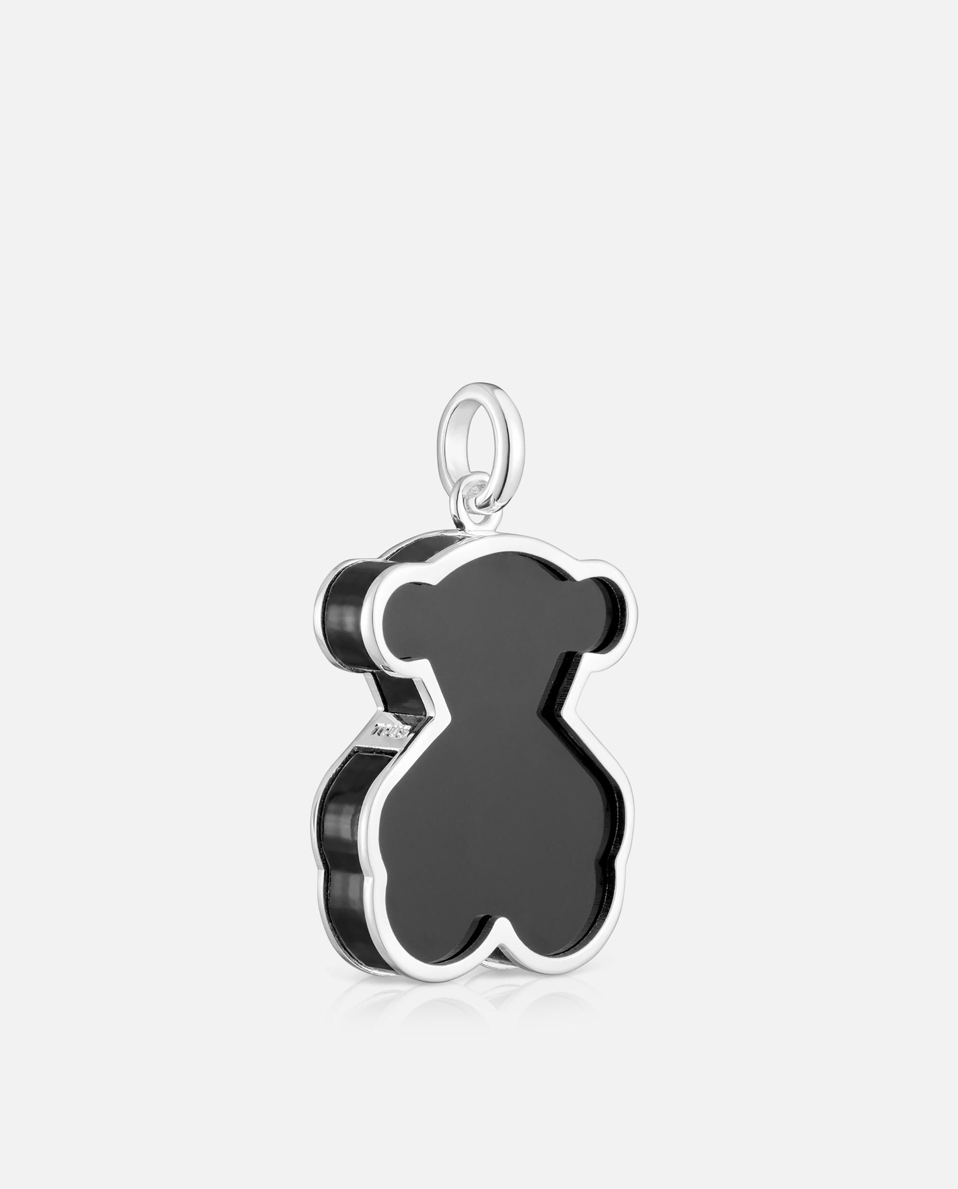Pendente Galaxy de Prata e Metacrilato em Preto Preto-2