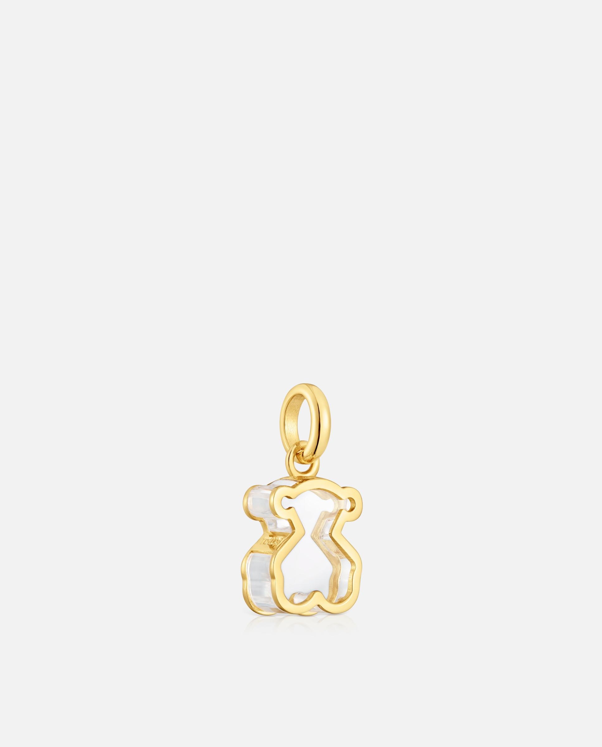 Pendente Galaxy com Banho de Ouro 18 Kt Sobre Prata e Metacrilato em Branco Branco-2