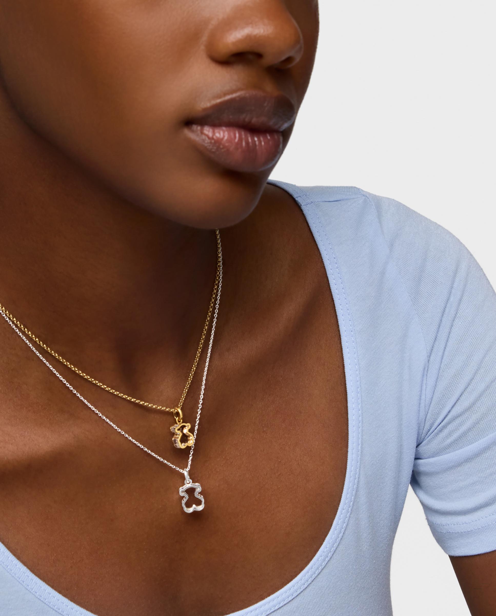Pendente Galaxy com Banho de Ouro 18 Kt Sobre Prata e Metacrilato em Branco Branco-5