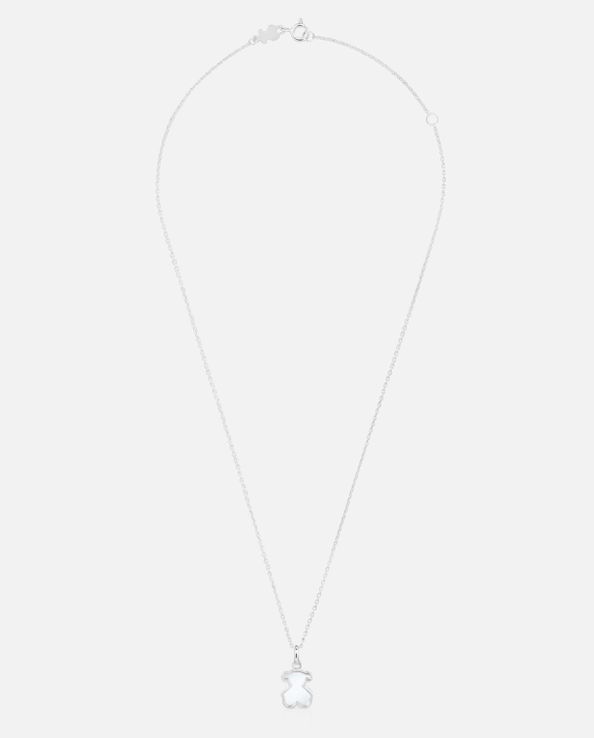 Colar Galaxy Curto de Prata e Metacrilato em Branco Prateado-1