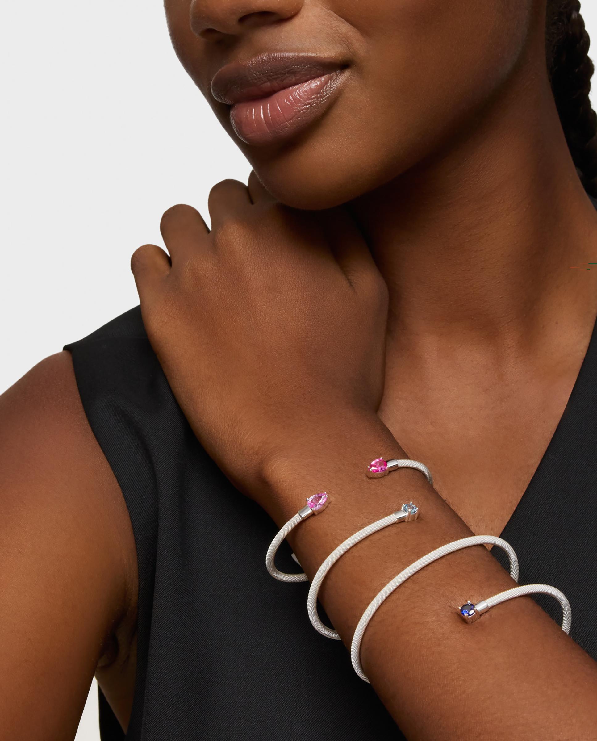 Pulseira Escrava de Prata Dupla e Gemas Tous Mesh Lgg Azul-5