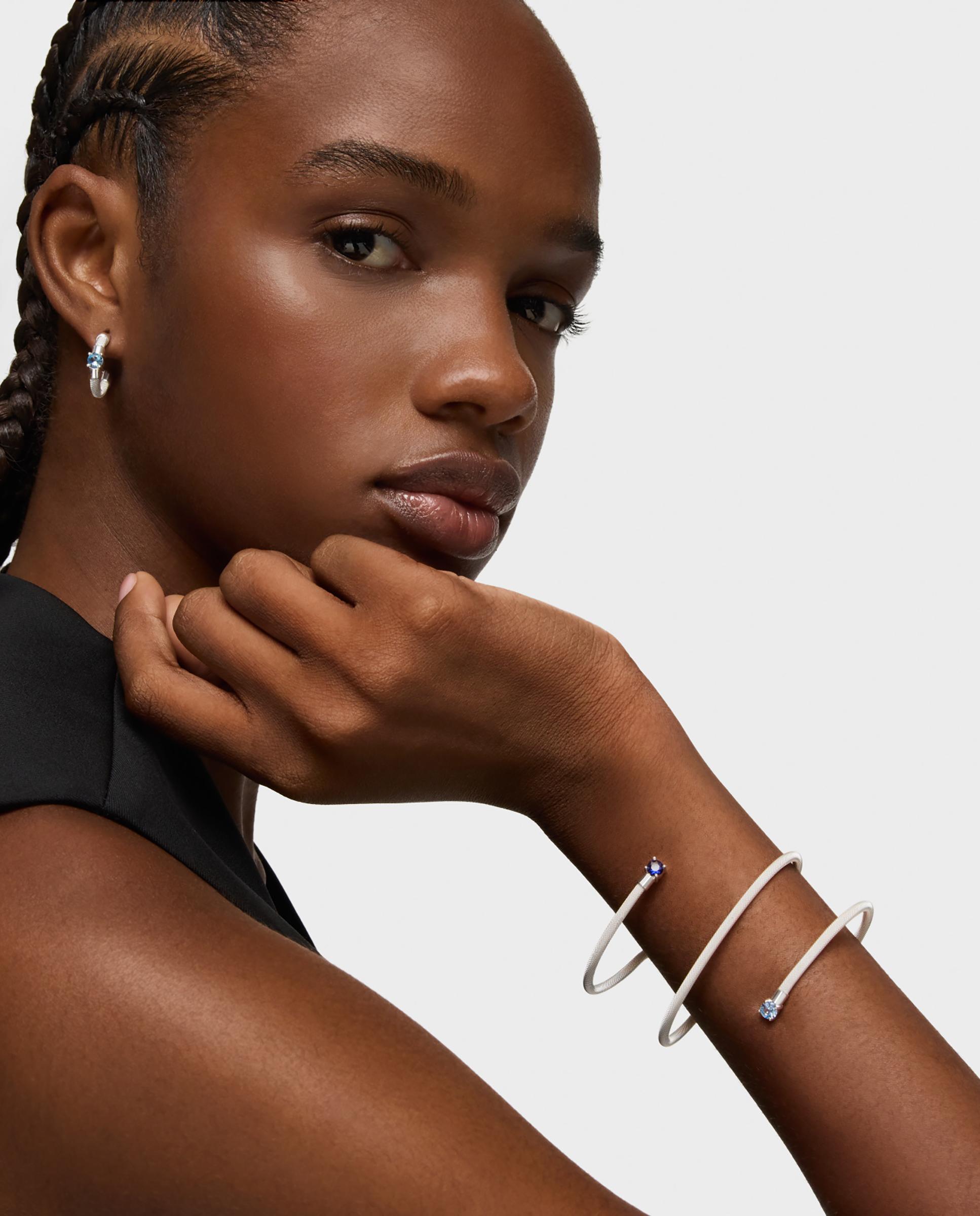 Pulseira Escrava de Prata Dupla e Gemas Tous Mesh Lgg Azul-6